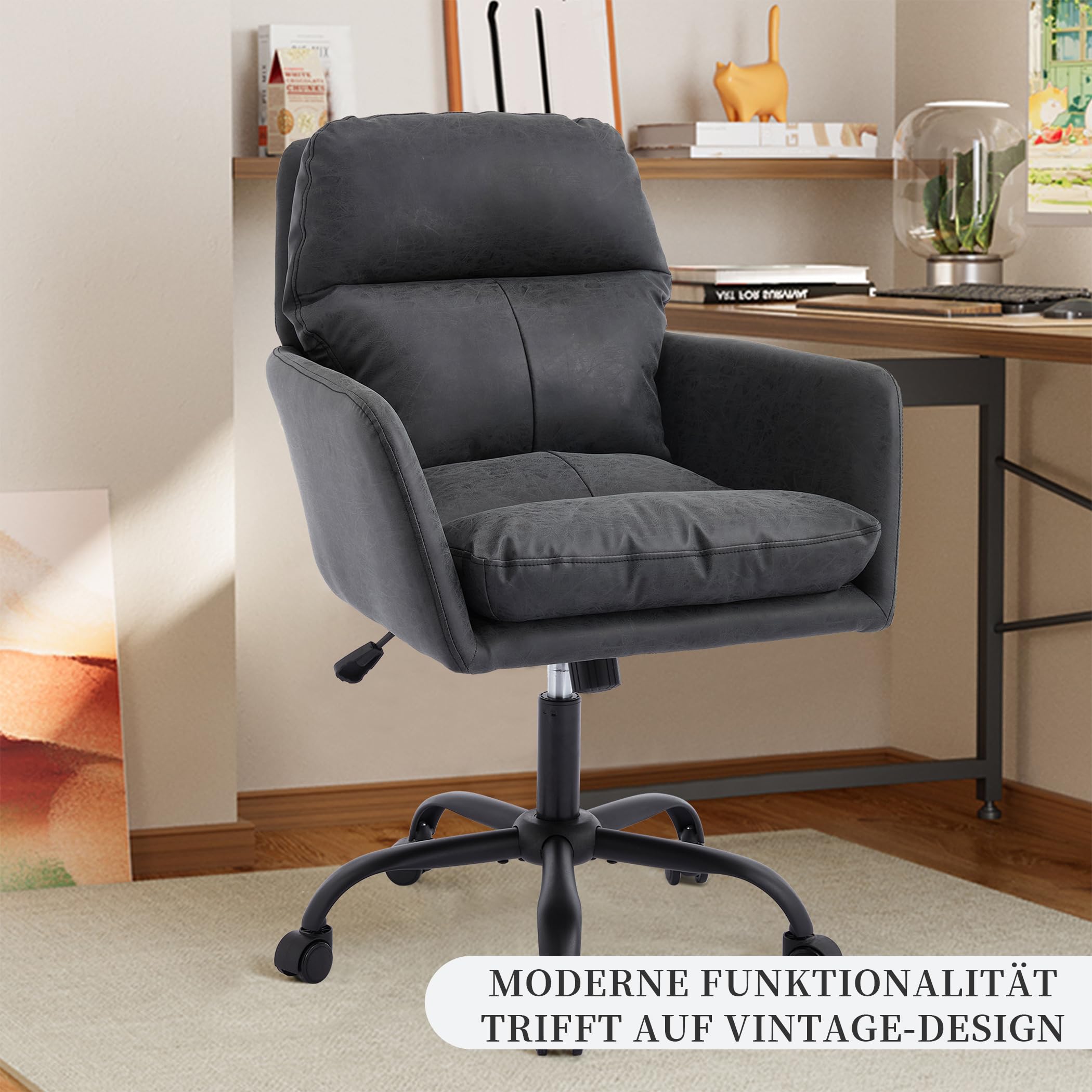 Bürostuhl Mikrofaser drehbar mit Armlehnen Modern