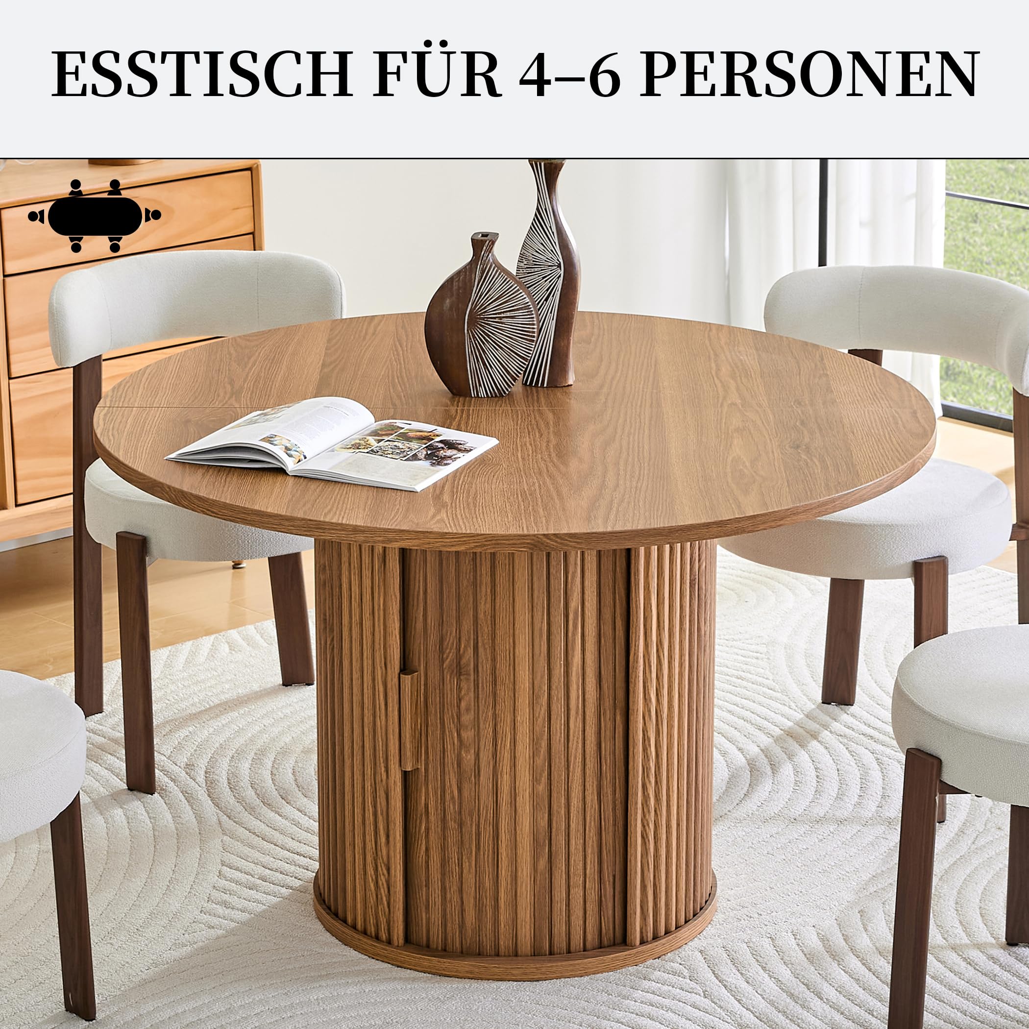 Runder Esszimmertisch Ø120 cm für 4–6 Personen