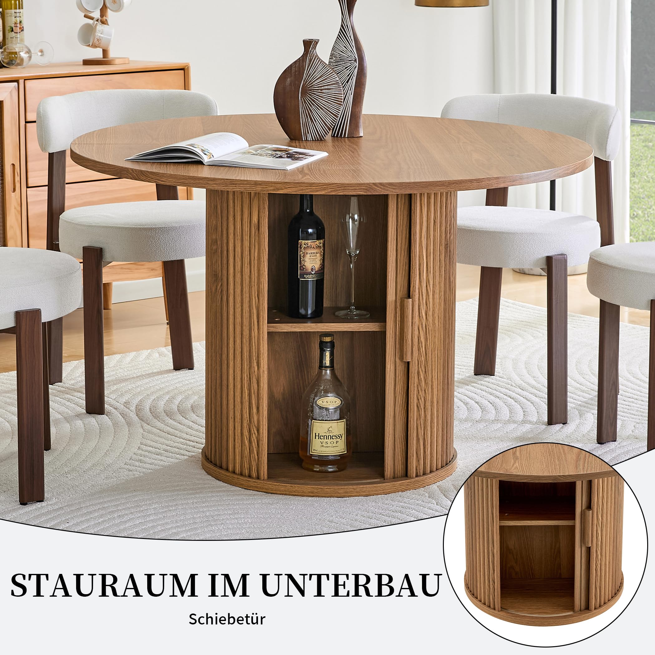 Runder Esszimmertisch Ø120 cm für 4–6 Personen