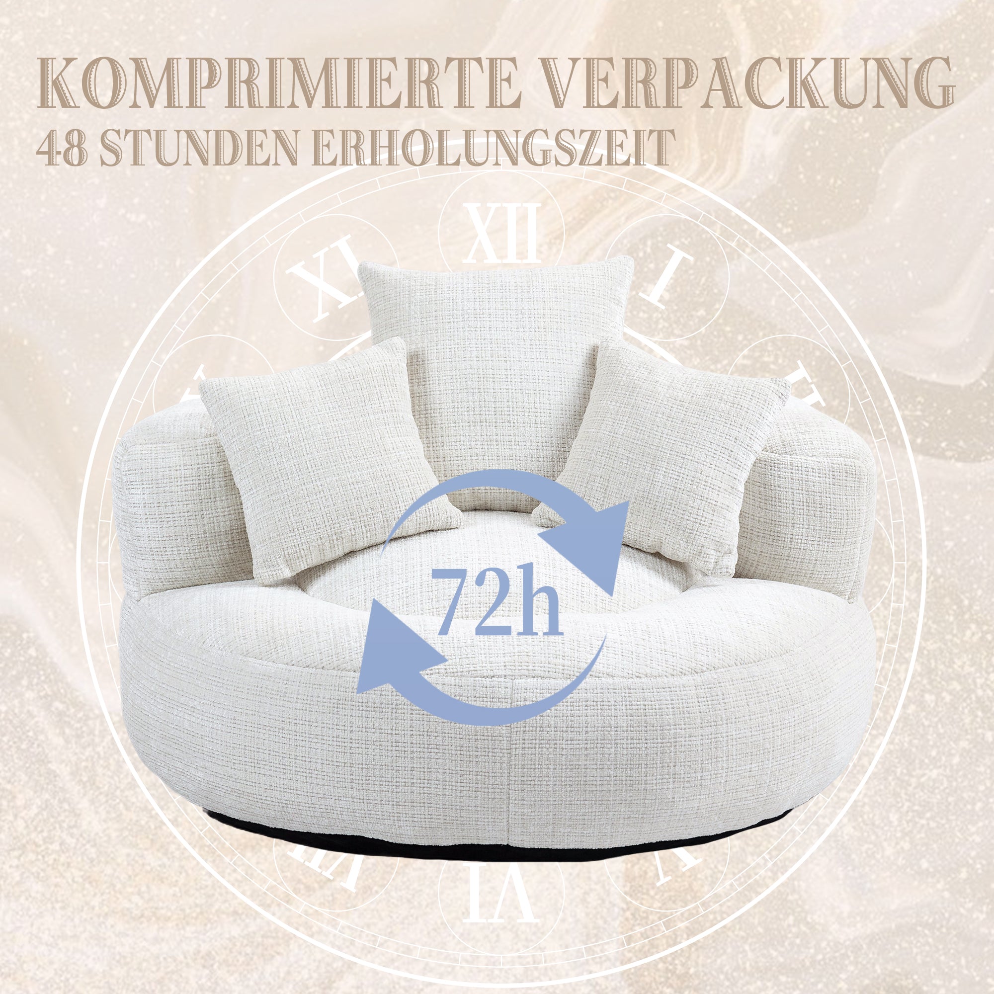 Sitzsack mit Unterstützend Rückenlehne und 3 Kissen