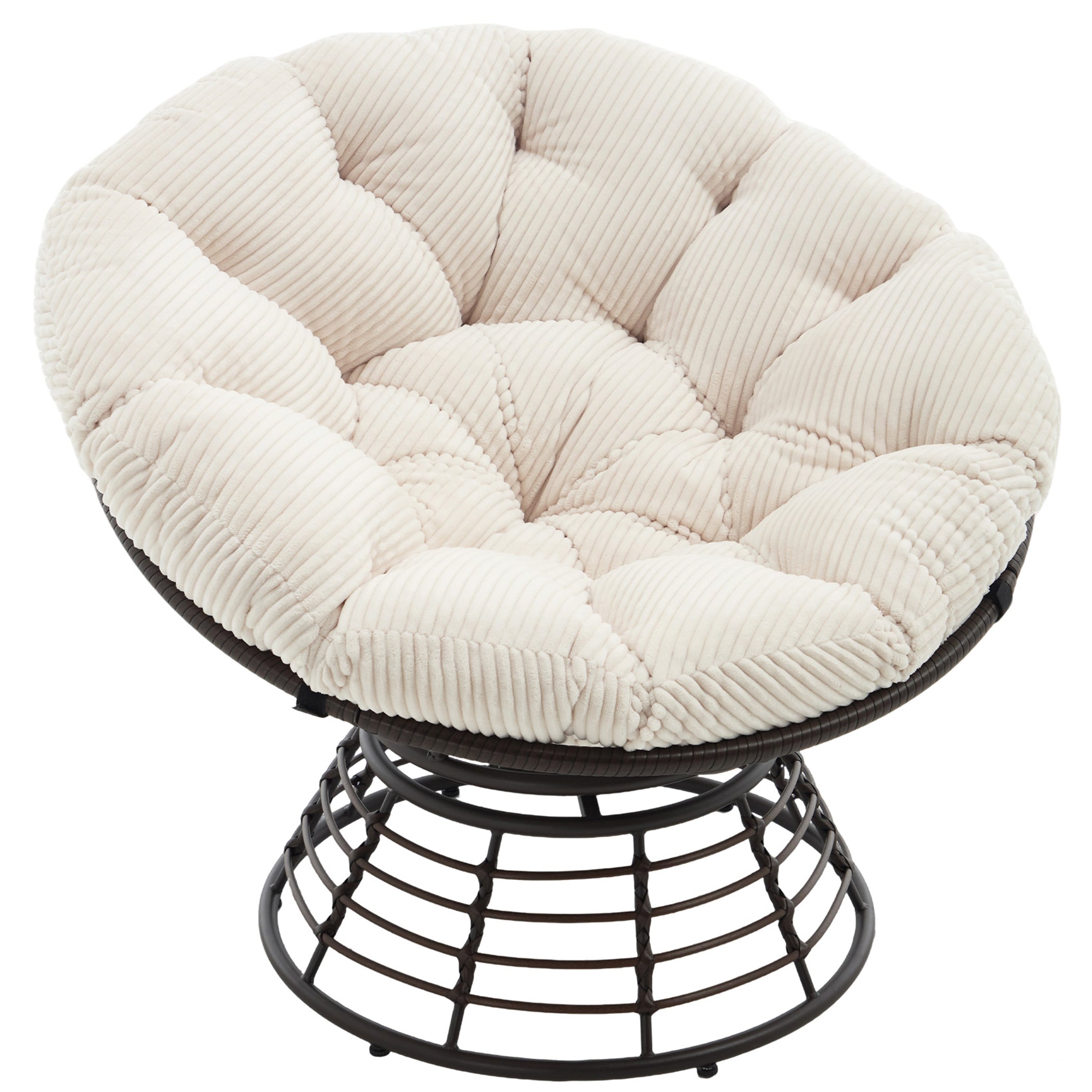Drehbarer Papasan-Stuhl mit Stahlgestell