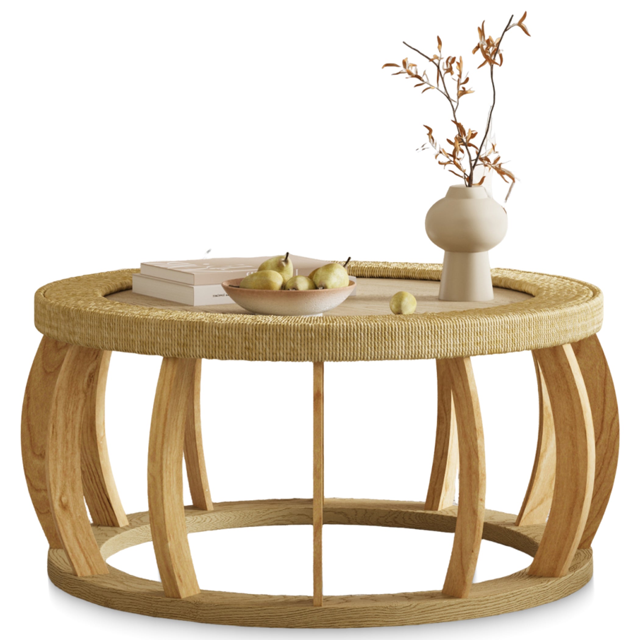 Runder Couchtisch mit Stauraum