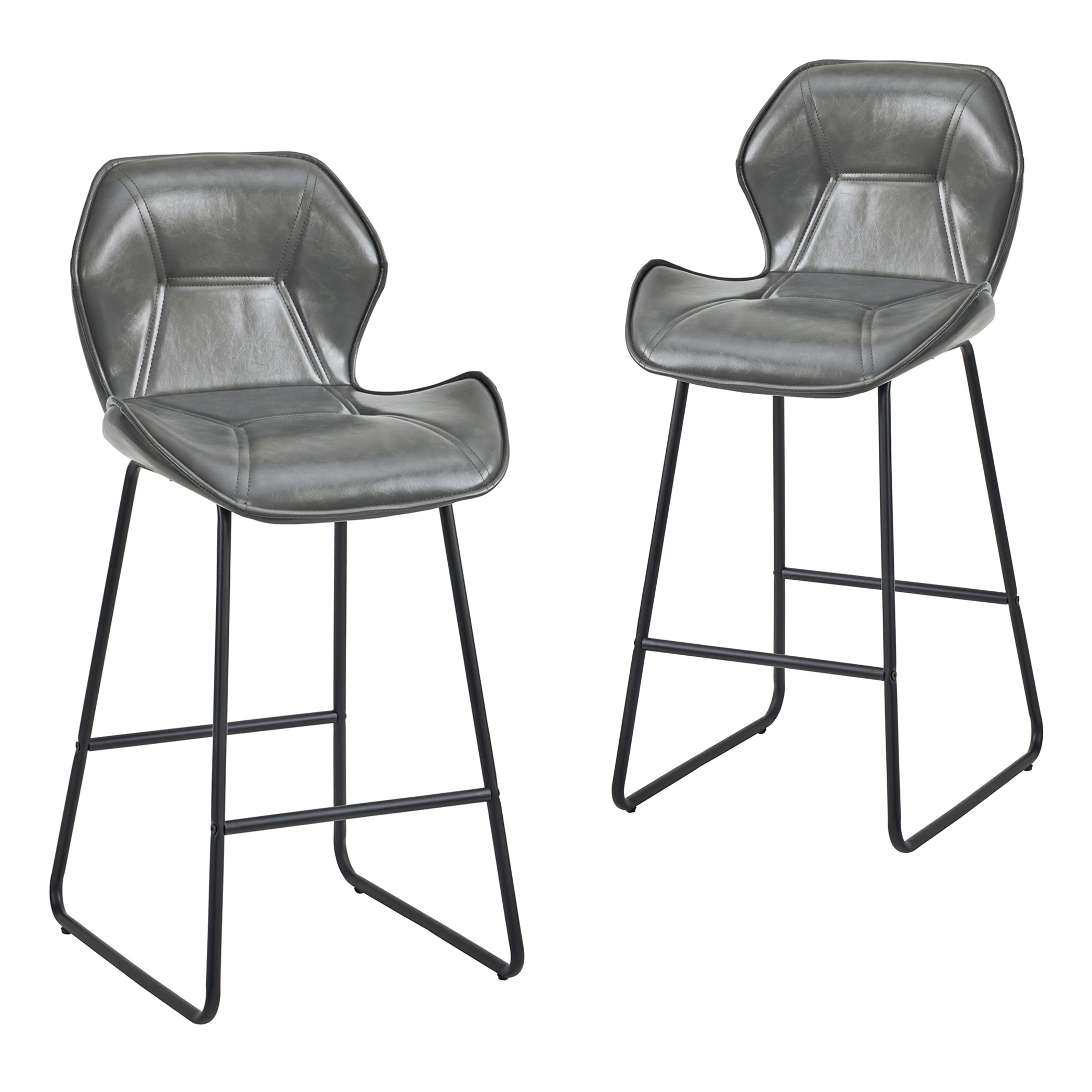 Barhocker 2er Set aus Kunstleder