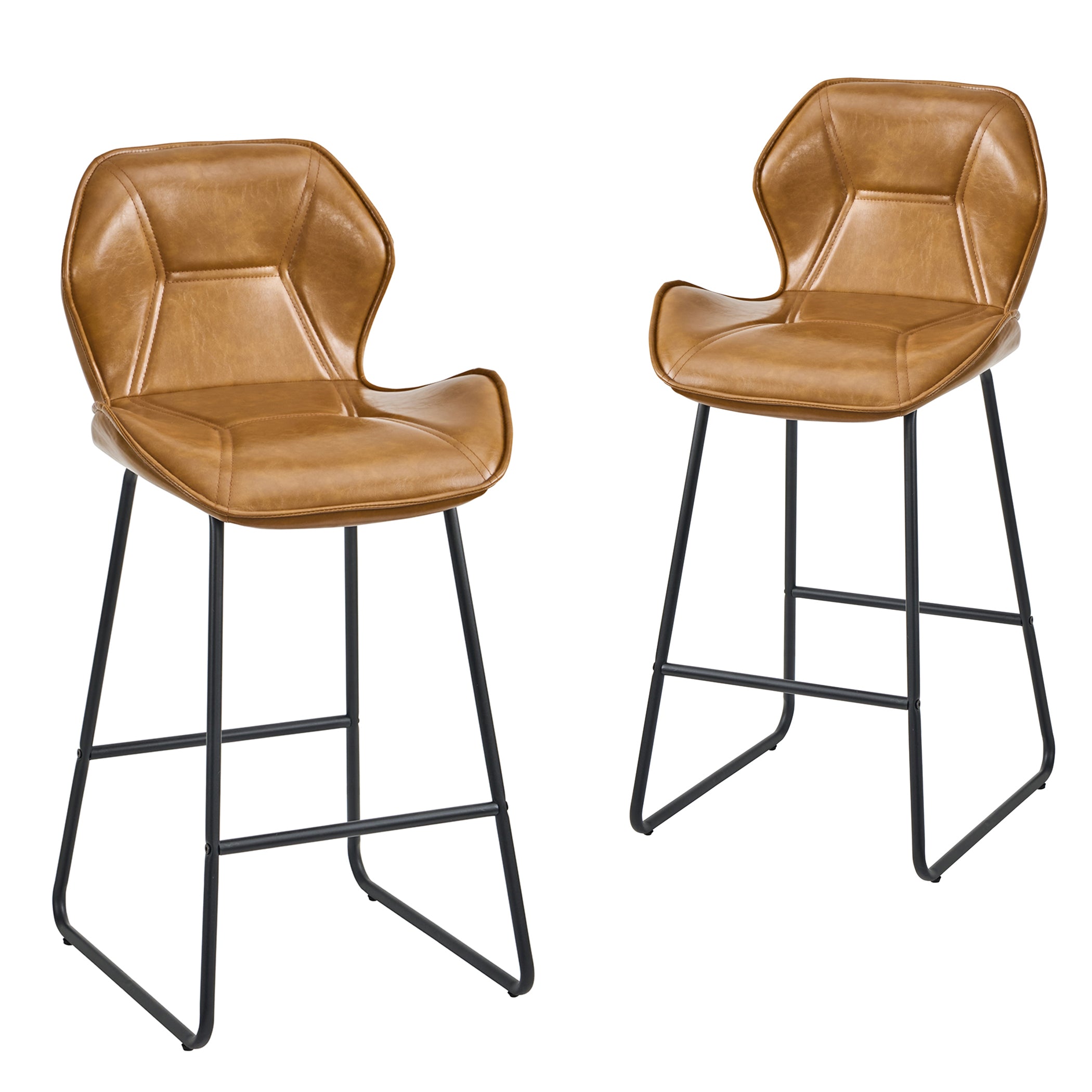 Barhocker 2er Set aus Kunstleder