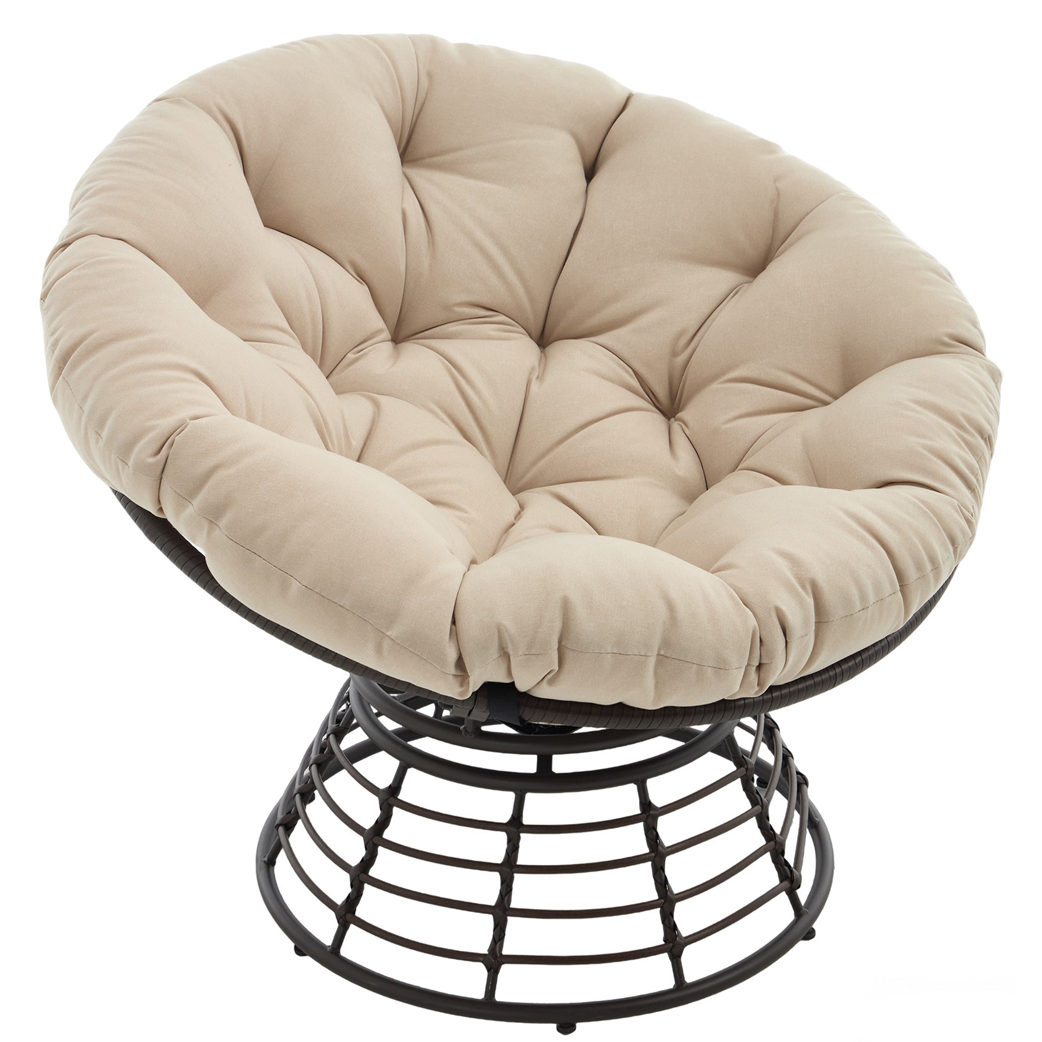 Drehbarer Papasan-Stuhl mit Stahlgestell
