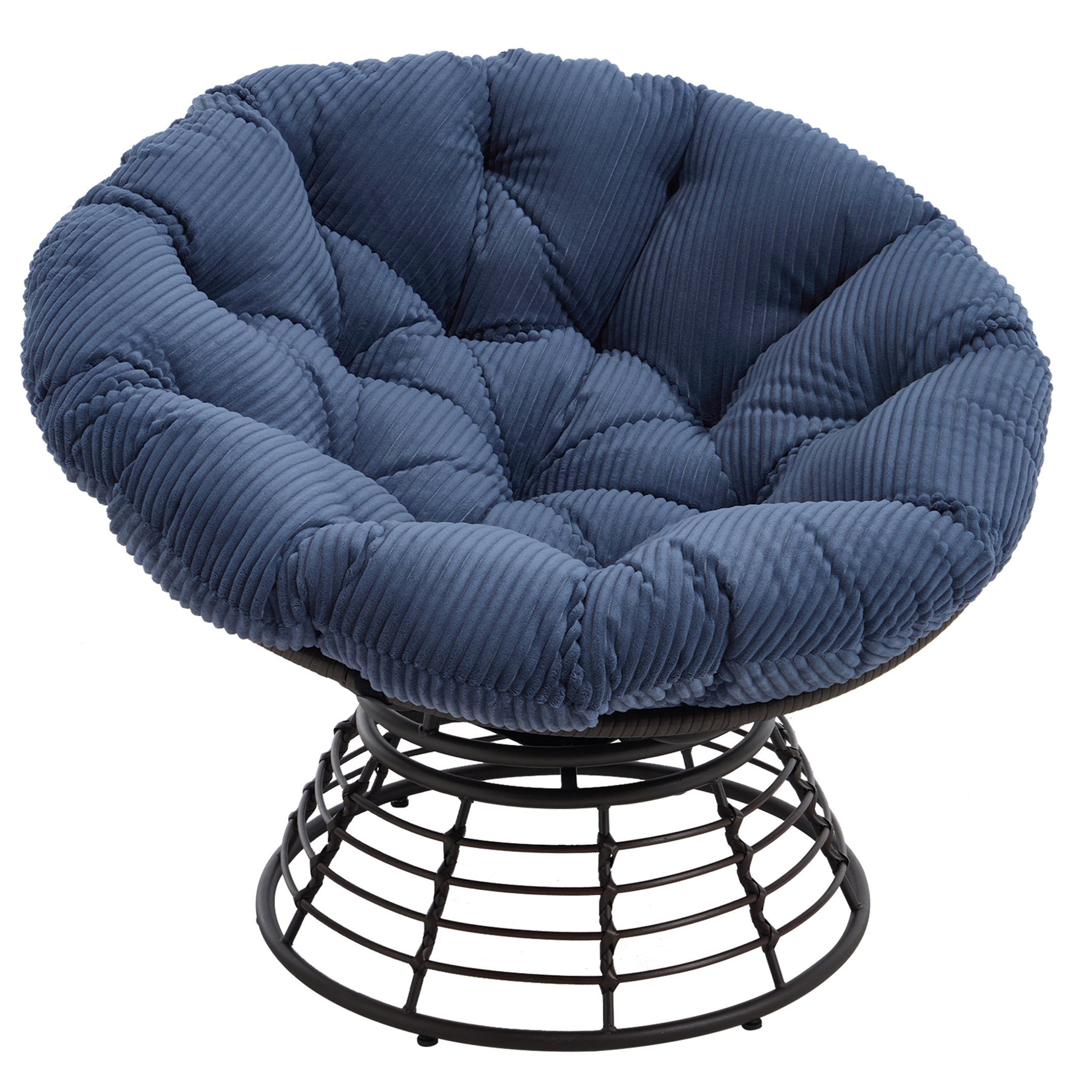 Drehbarer Papasan-Stuhl mit Stahlgestell