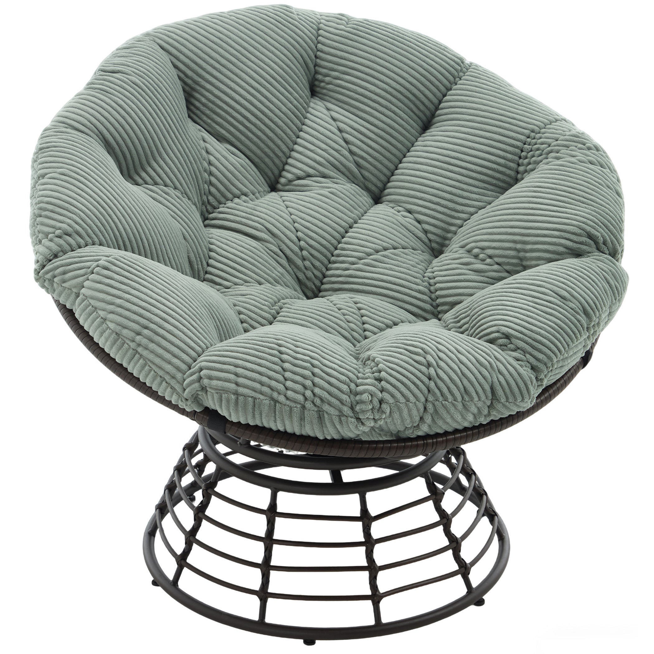 Drehbarer Papasan-Stuhl mit Stahlgestell