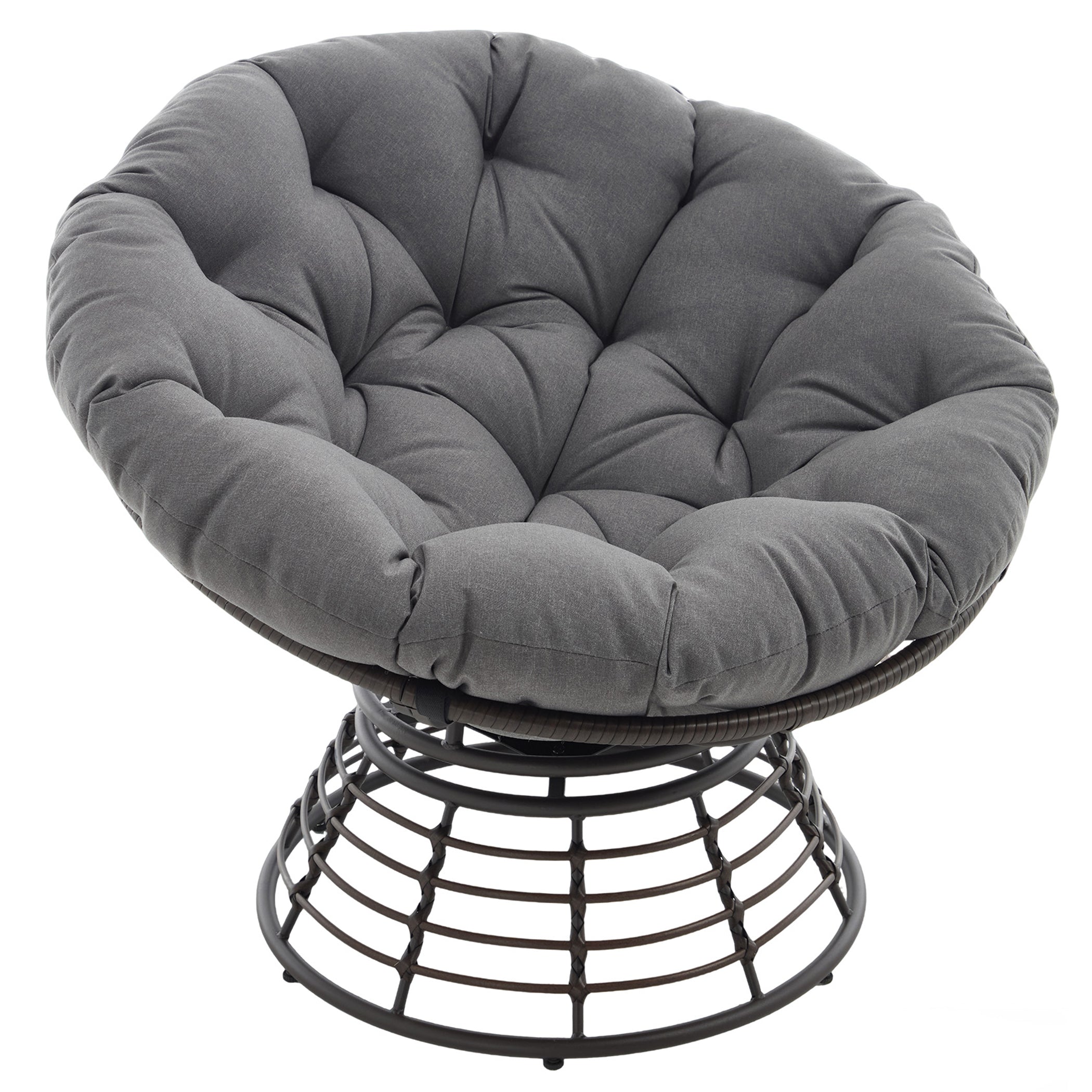 Drehbarer Papasan-Stuhl mit Stahlgestell
