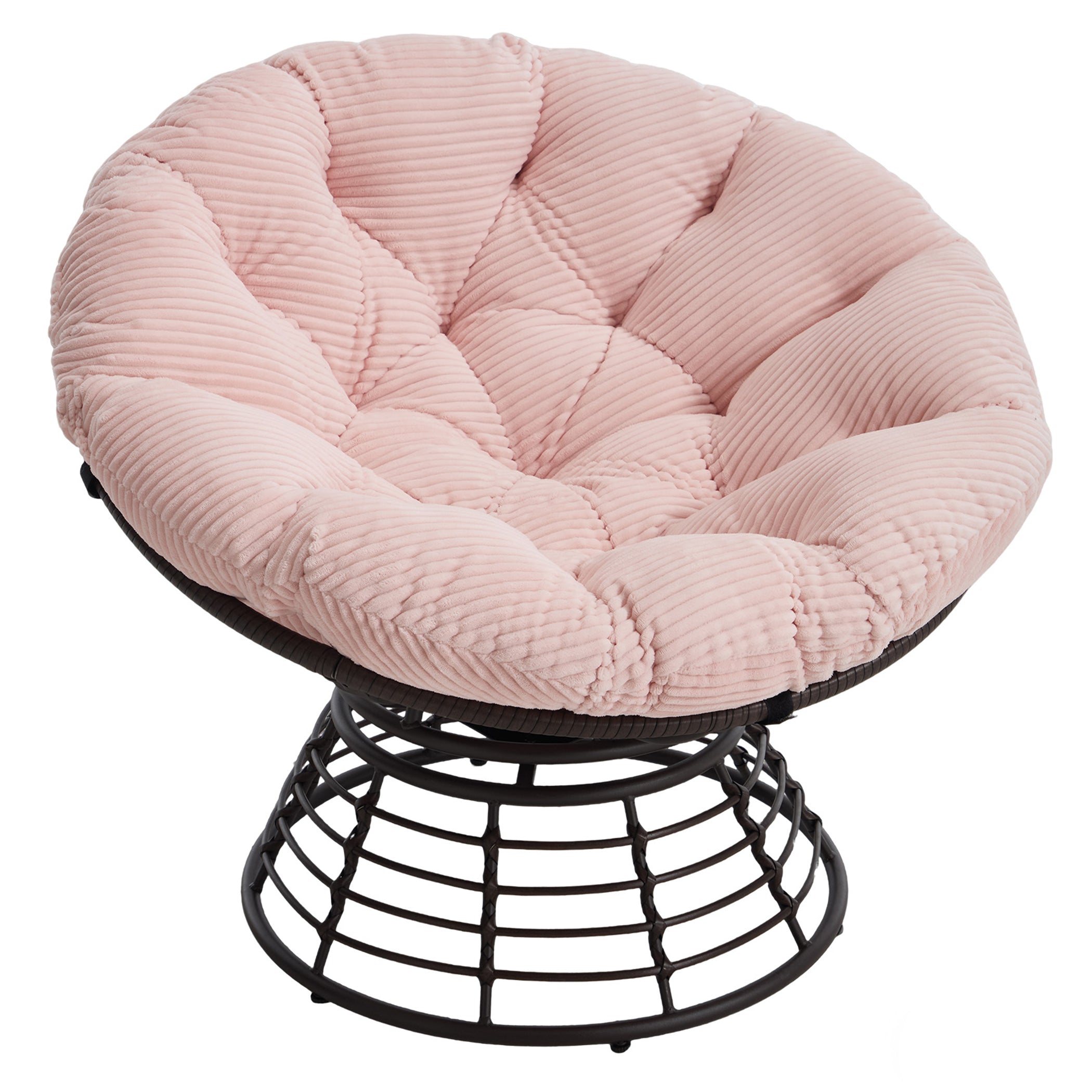 Drehbarer Papasan-Stuhl mit Stahlgestell