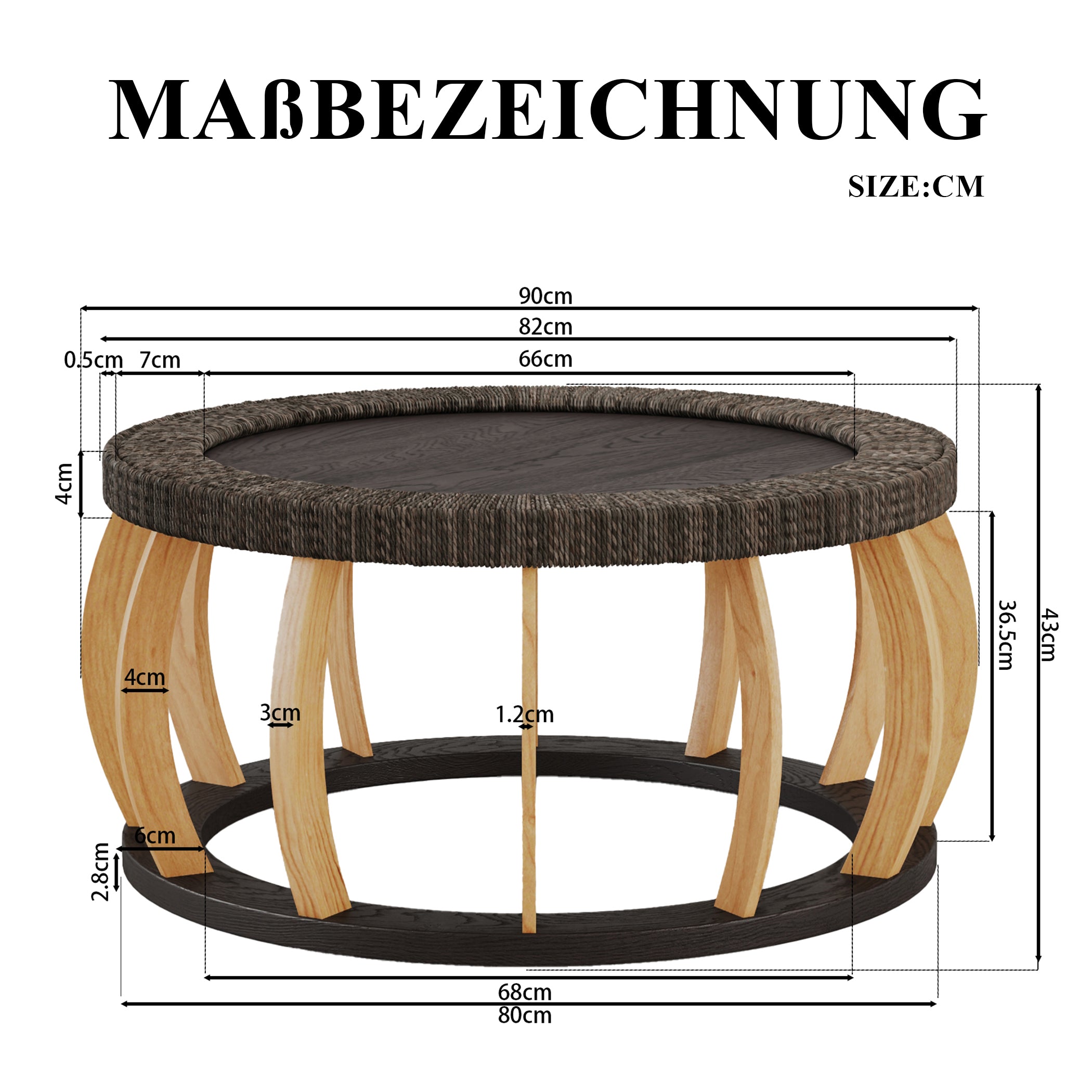 Runder Couchtisch mit Stauraum