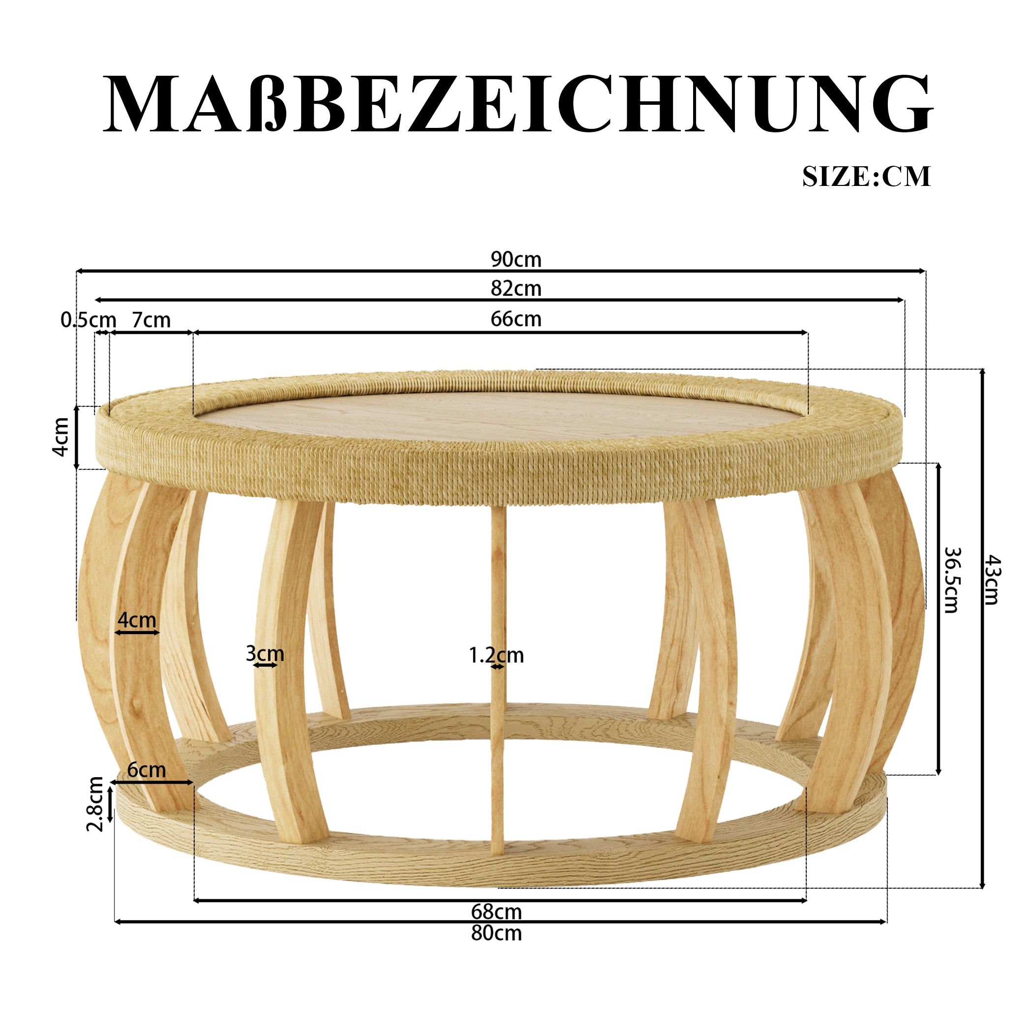 Runder Couchtisch mit Stauraum
