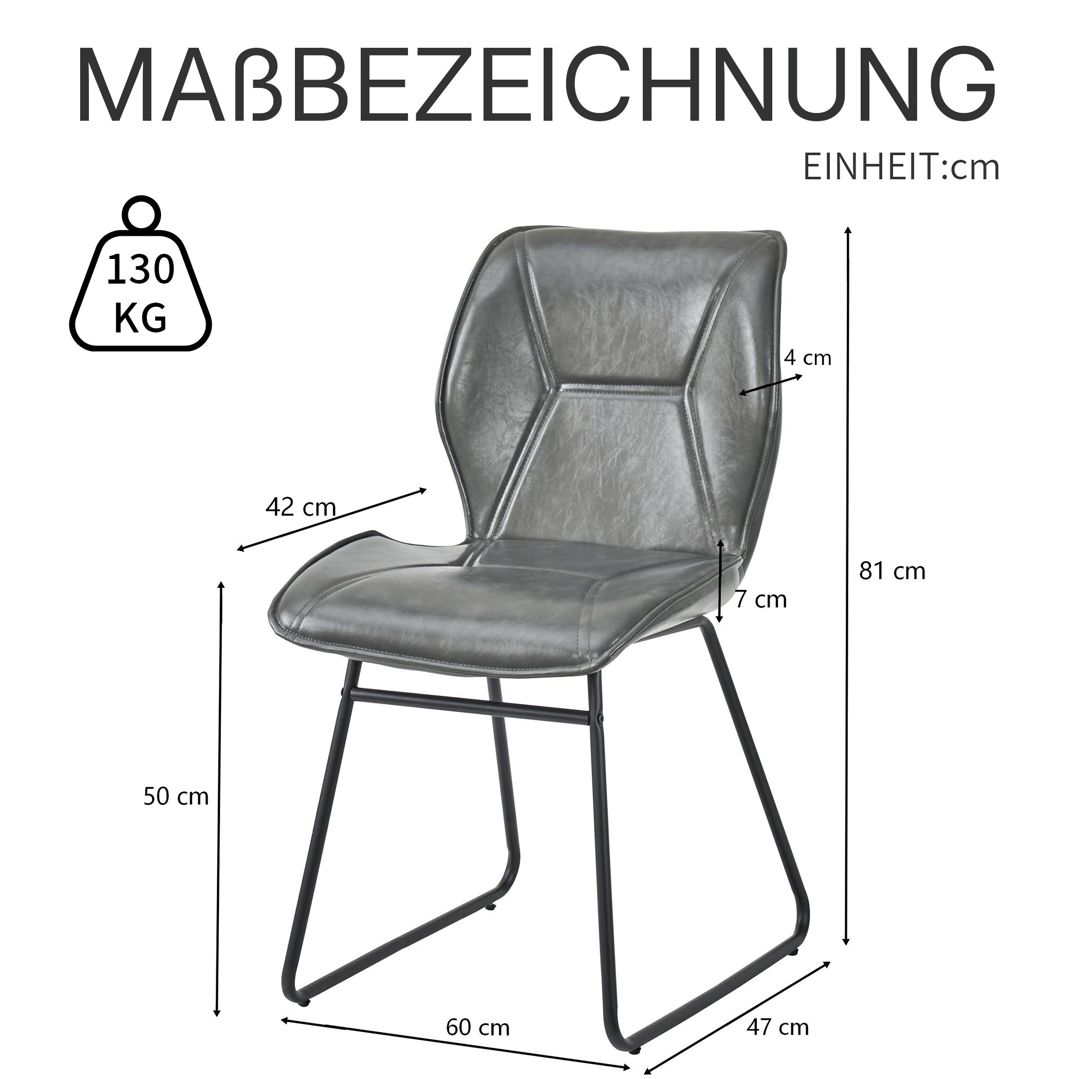 Esszimmerstühle 2er Set aus Kunstleder