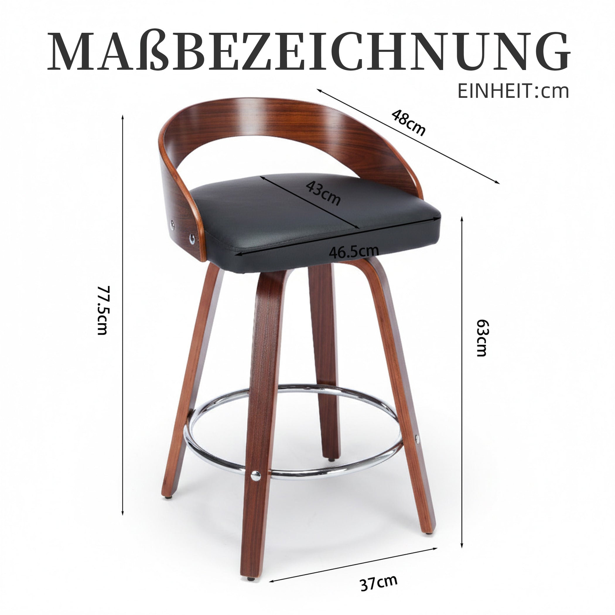 2er Set Barhocker mit Lehne