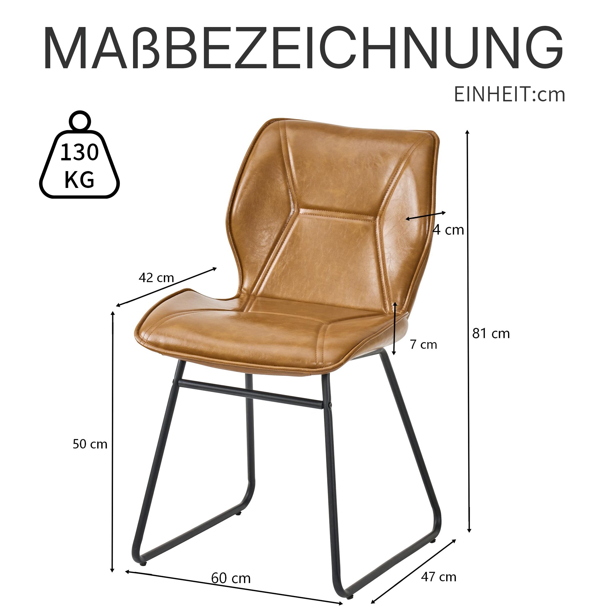 Esszimmerstühle 2er Set aus Kunstleder