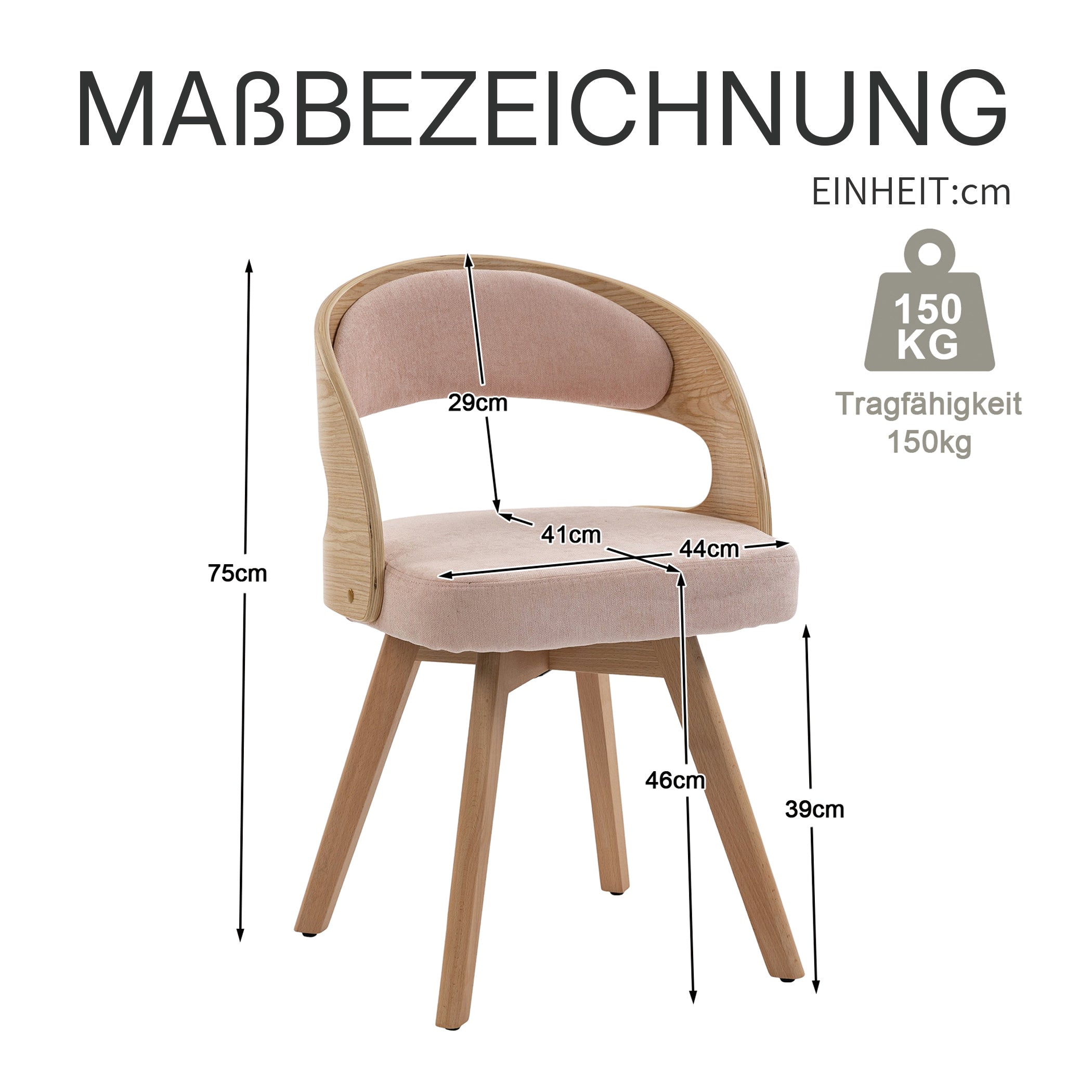 Drehbarer Esszimmerstuhl 2er-Set mit Buchenholzrahmen