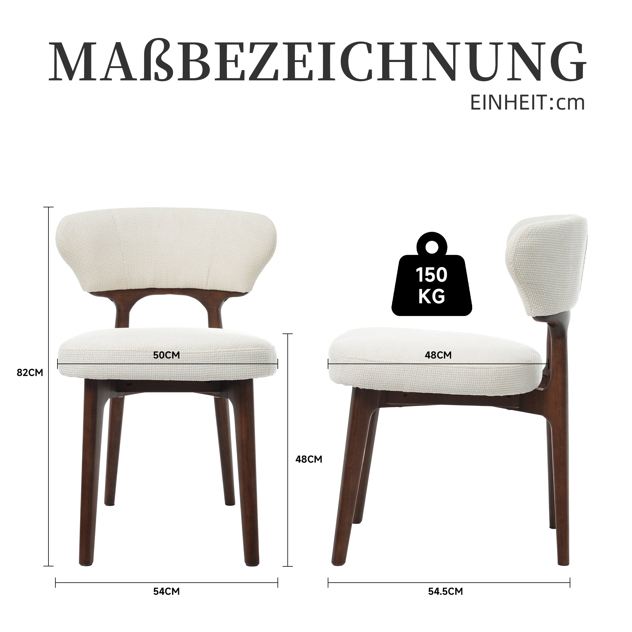 Nordische Esszimmerstühle 2er Set aus Chenille