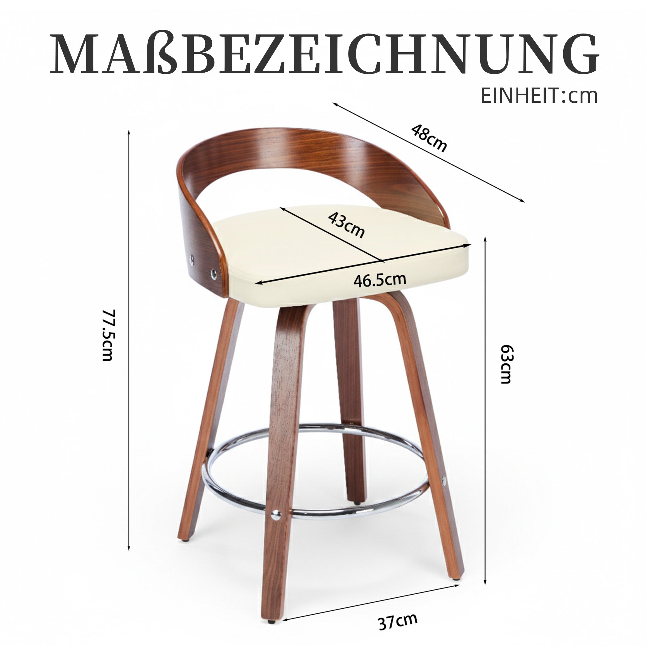 2er Set Barhocker mit Lehne