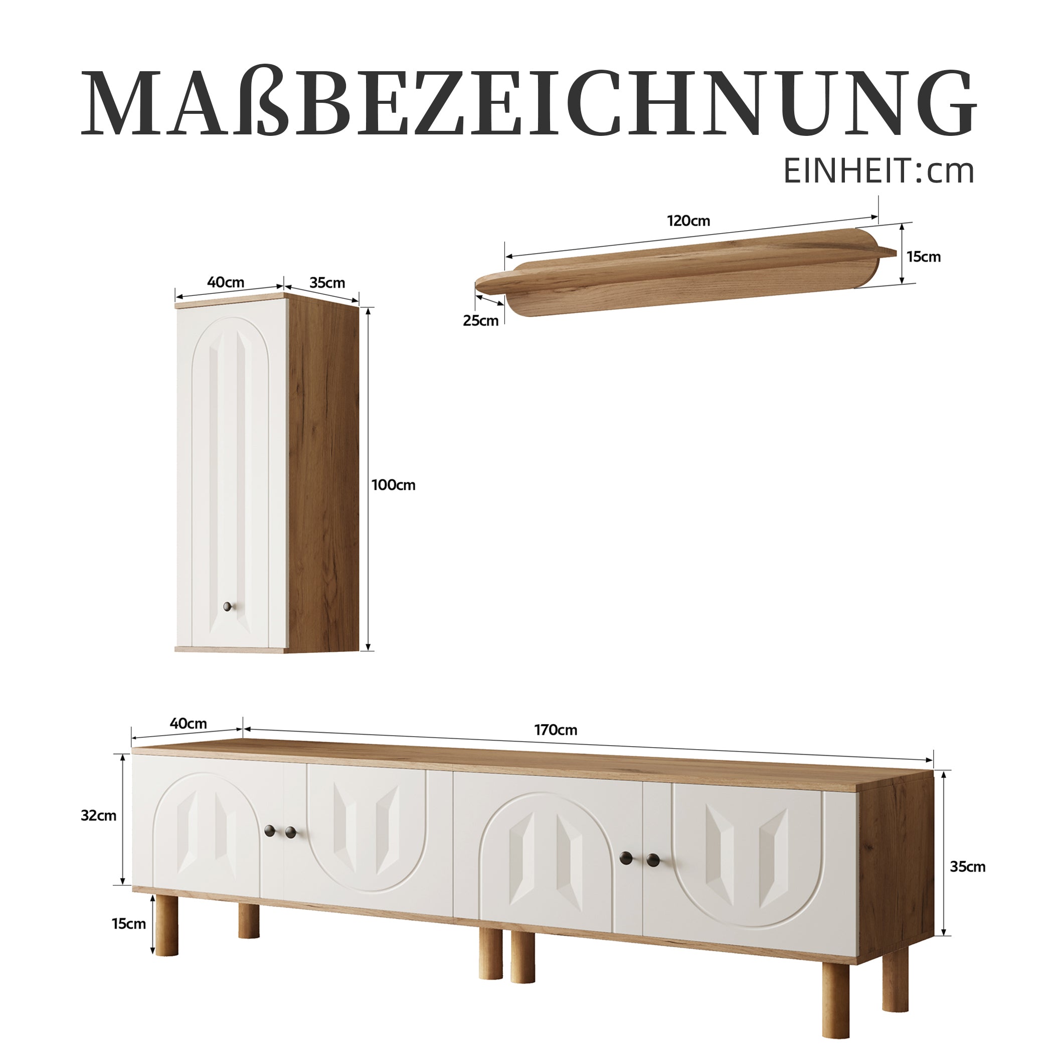 Lowboard Wohnwand Combo-Set