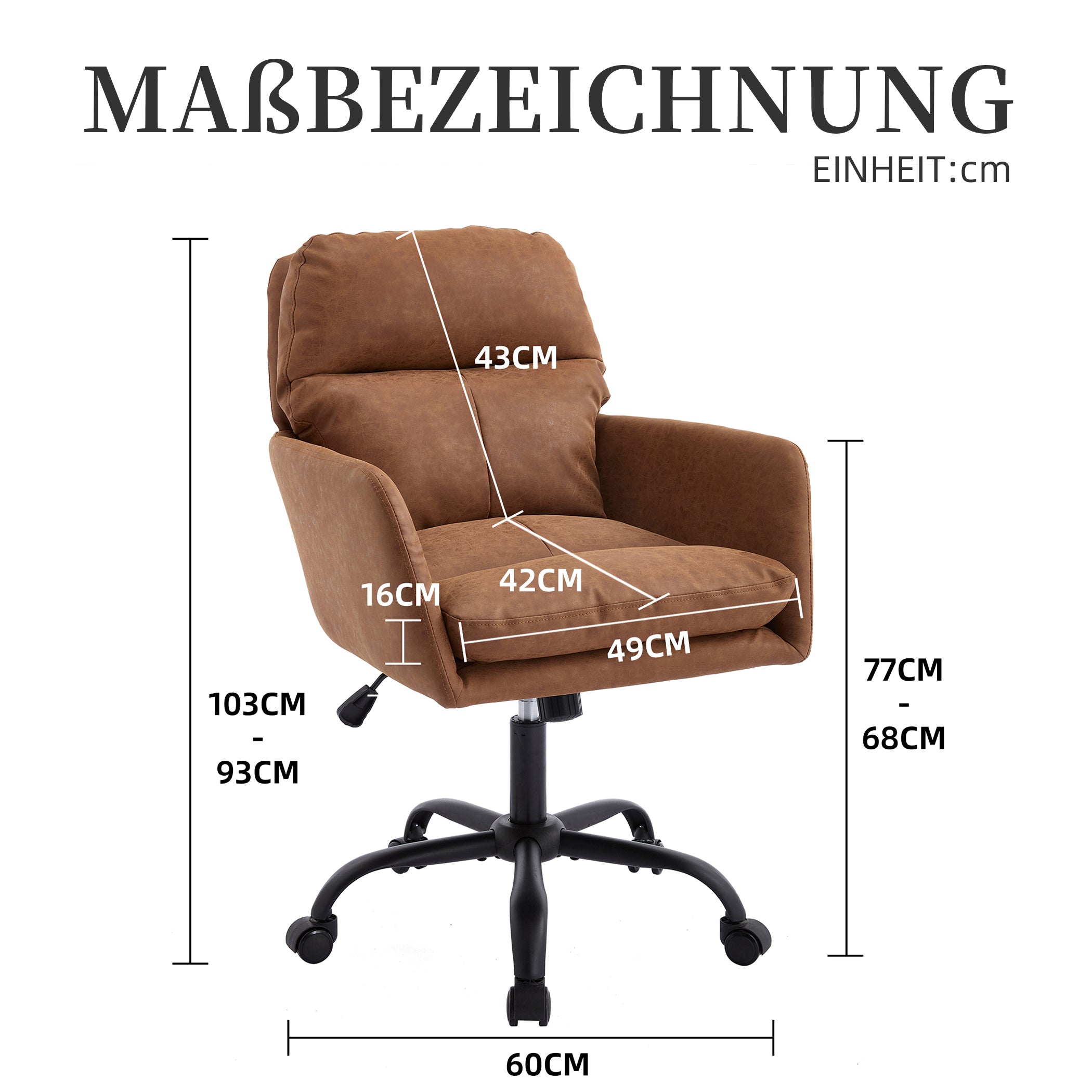 Bürostuhl Mikrofaser drehbar mit Armlehnen Modern