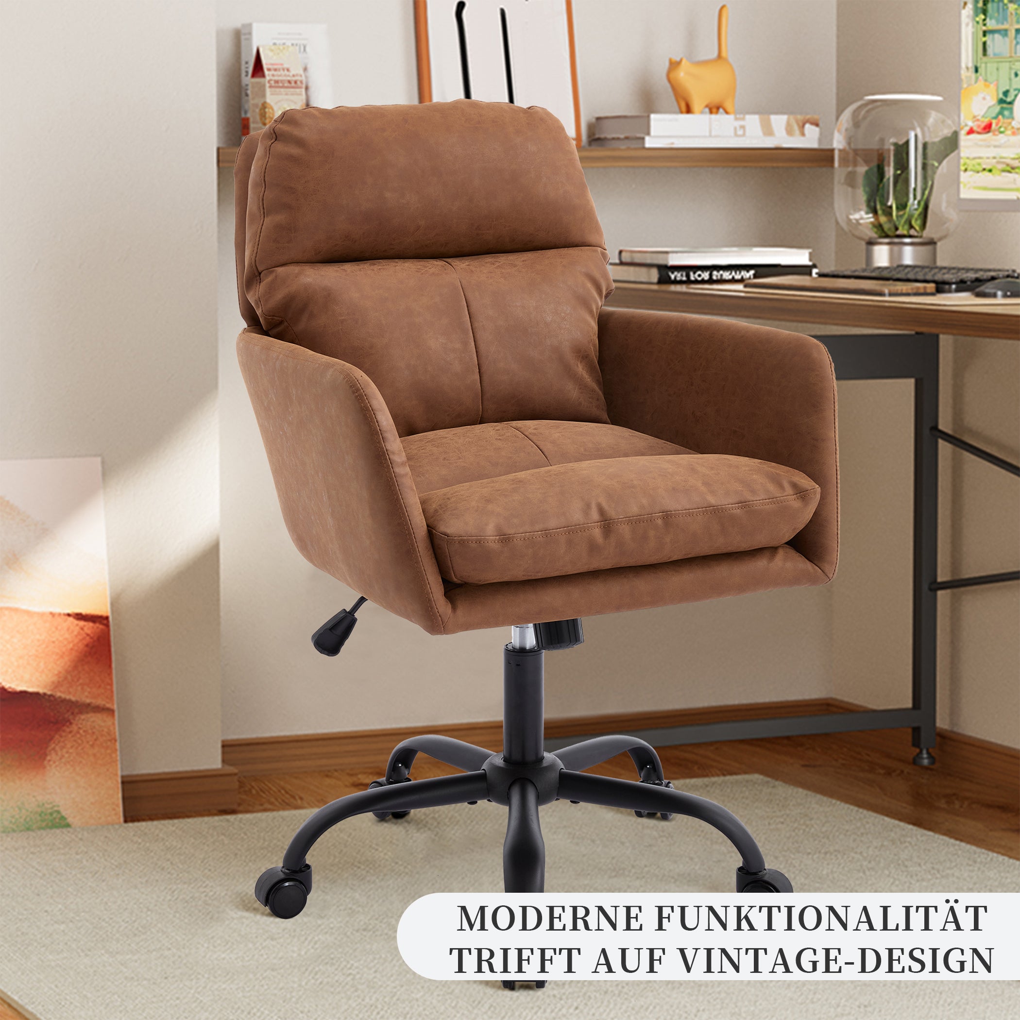 Bürostuhl Mikrofaser drehbar mit Armlehnen Modern