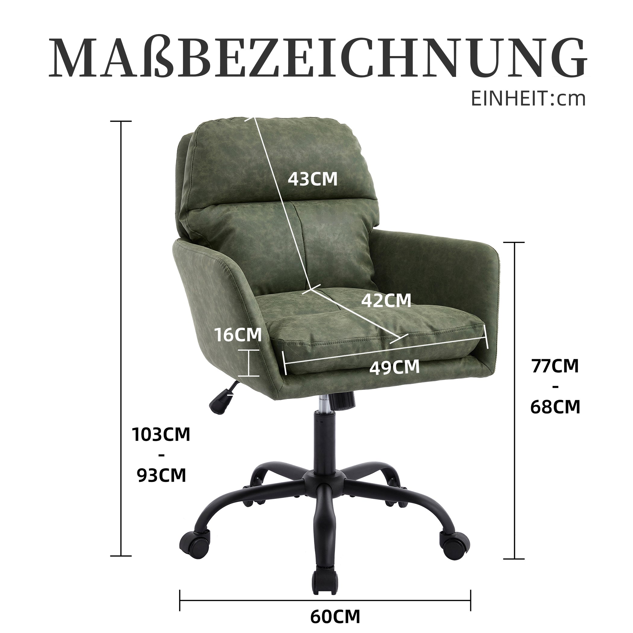 Bürostuhl Mikrofaser drehbar mit Armlehnen Modern