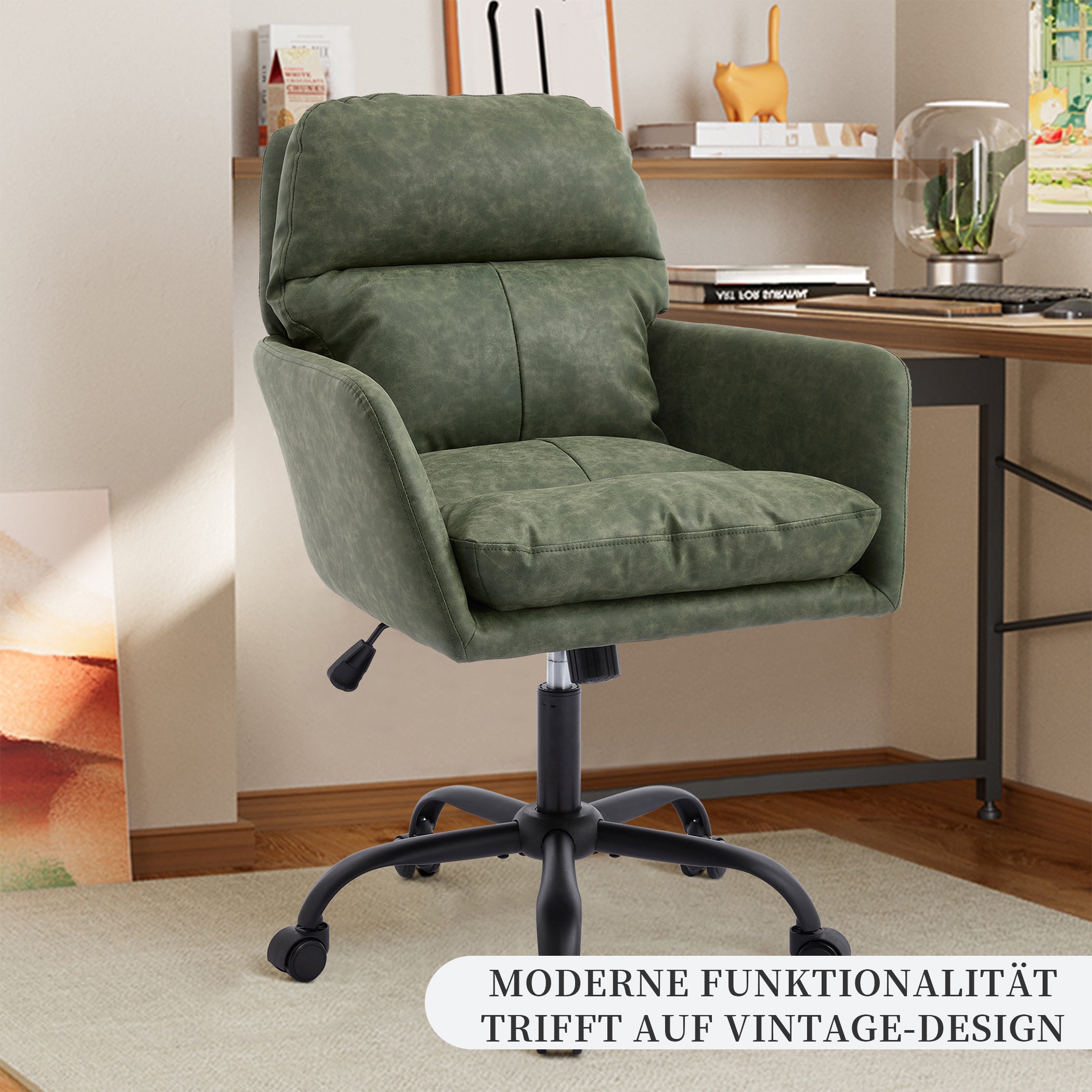 Bürostuhl Mikrofaser drehbar mit Armlehnen Modern