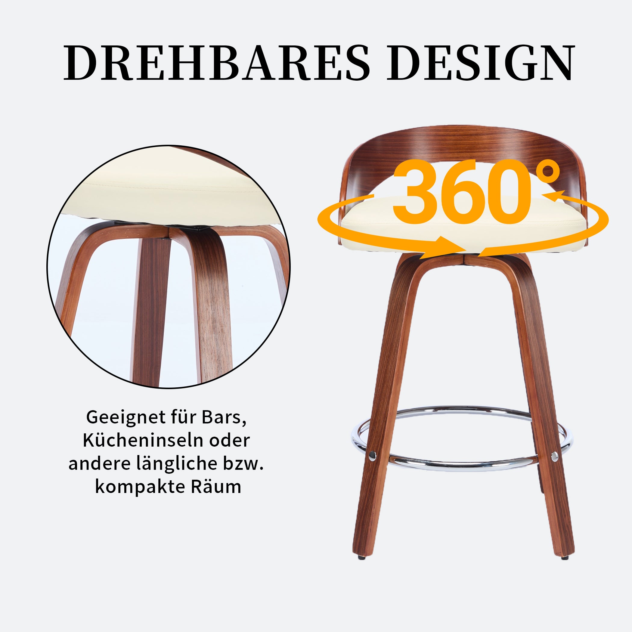 2er Set Barhocker mit Lehne