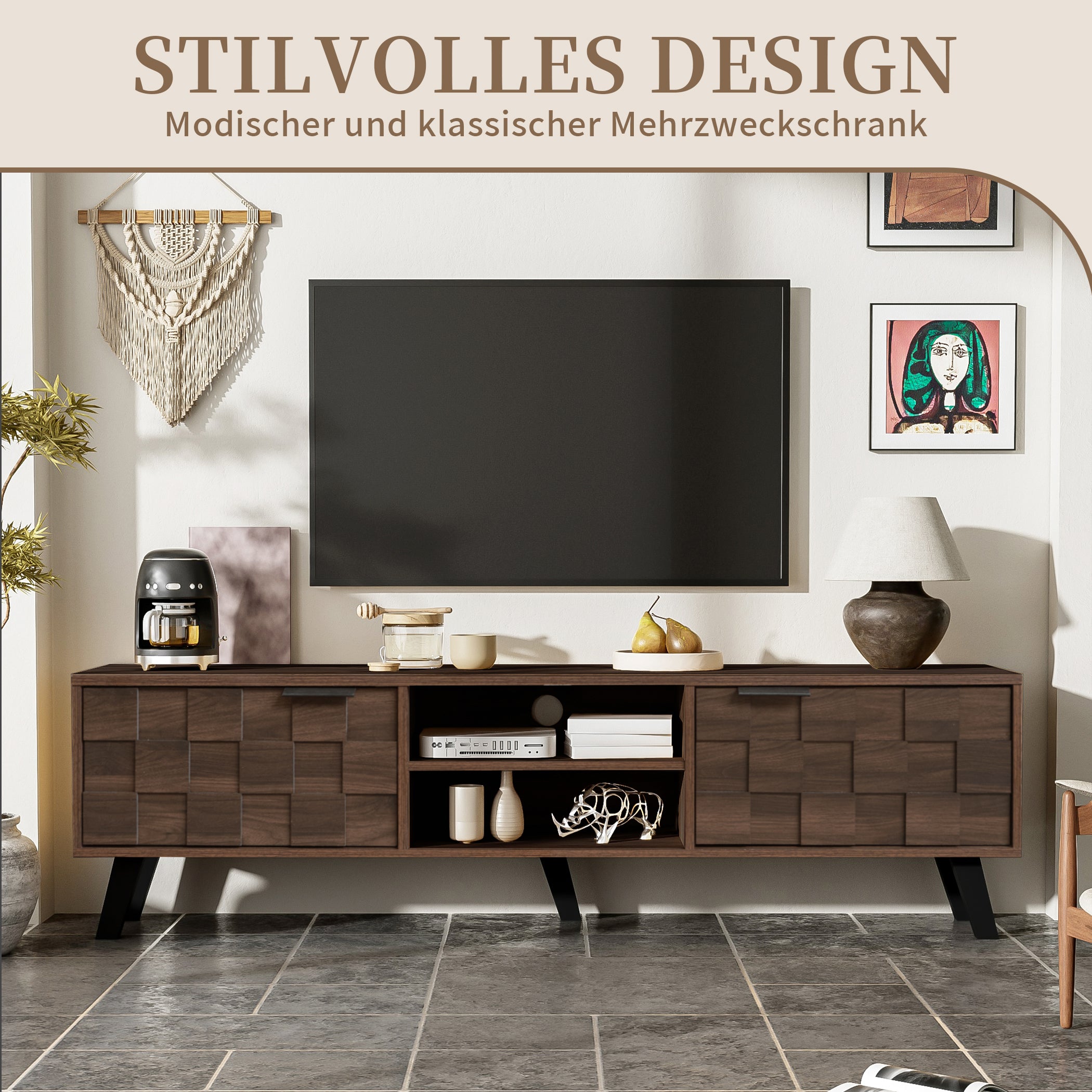 Stivoller TV-Lowboard mit Reicher Stauraum