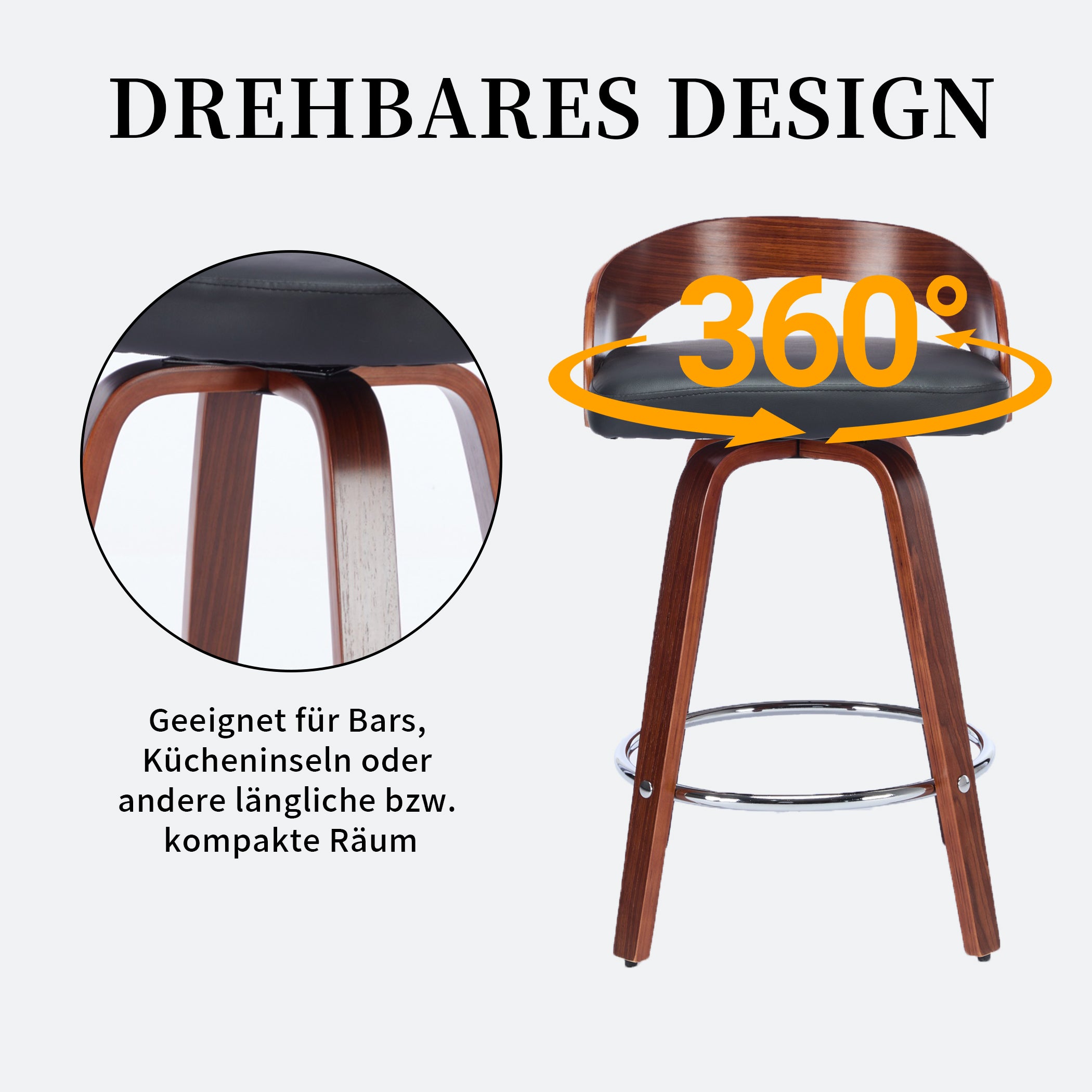 2er Set Barhocker mit Lehne