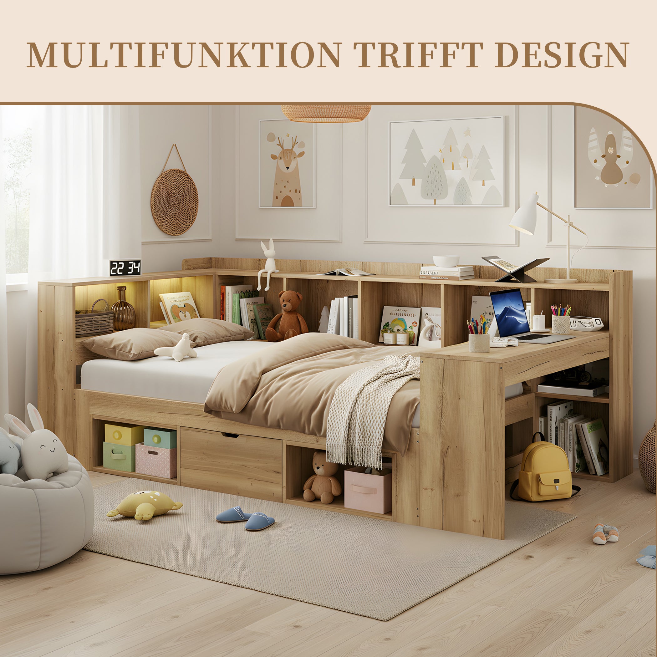 Daybett Holzbett mit Stauraum