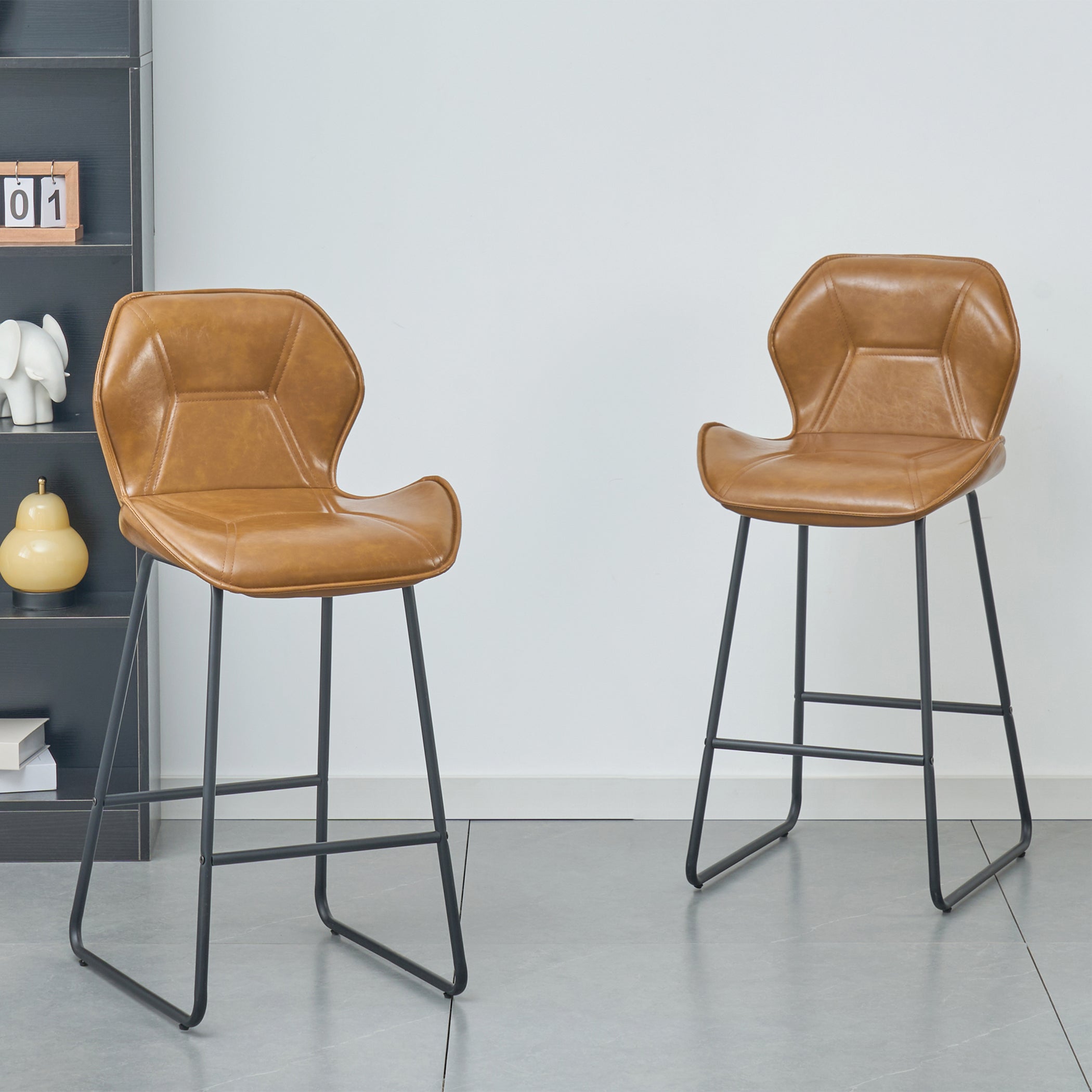Barhocker 2er Set aus Kunstleder