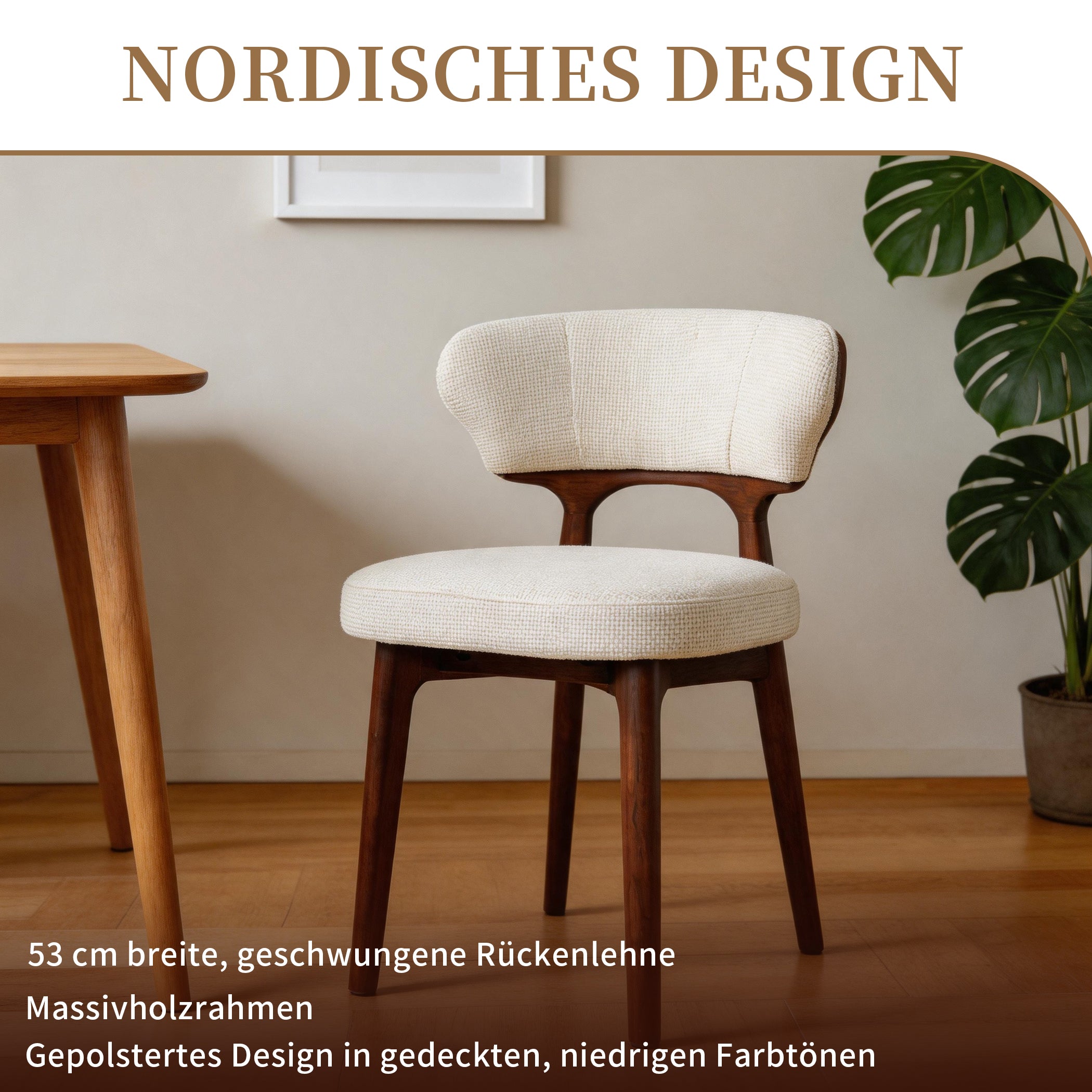 Nordische Esszimmerstühle 2er Set aus Chenille