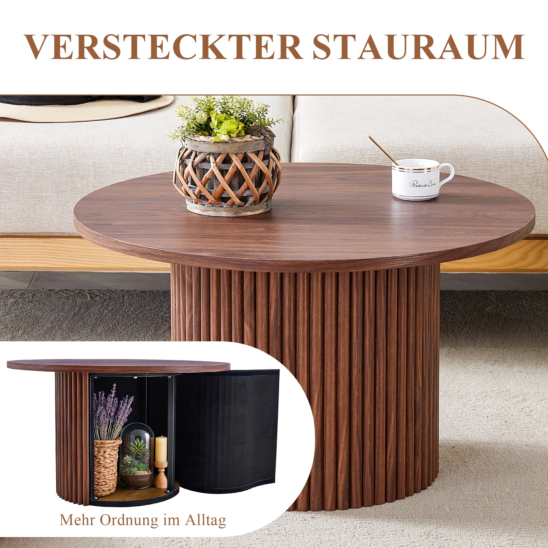 Retro Couchtisch mit Stauraum