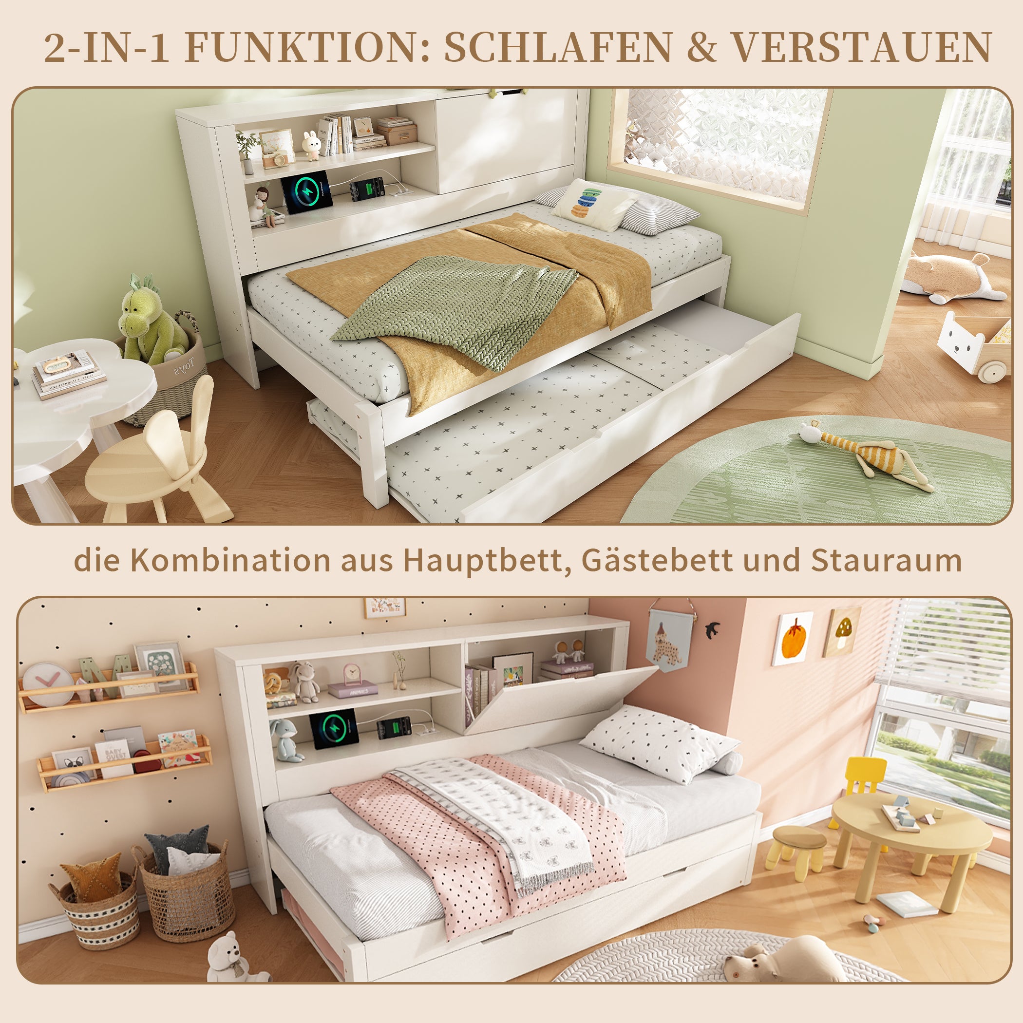 Daybett Holzbett mit Ausziehbett