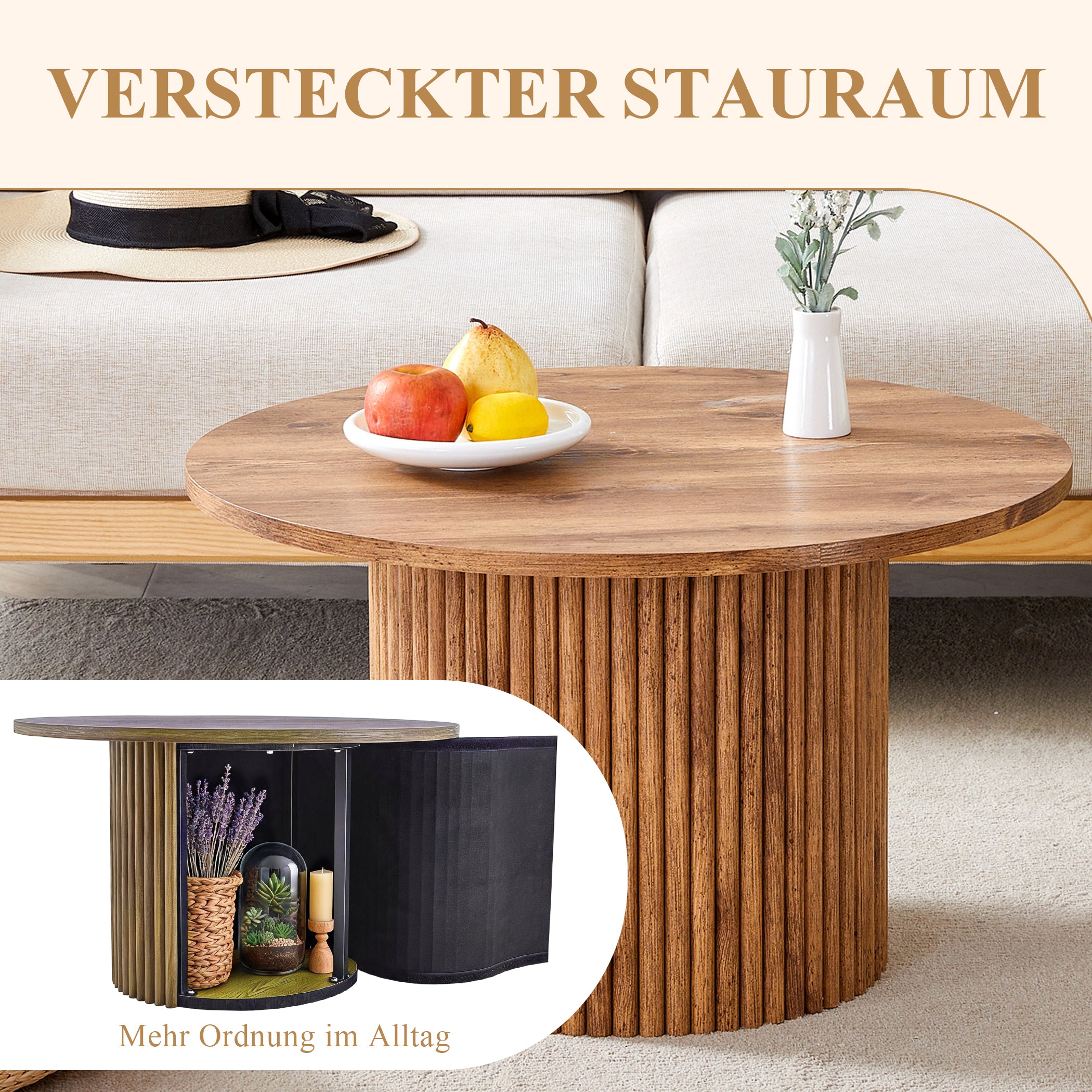 Retro Couchtisch mit Stauraum