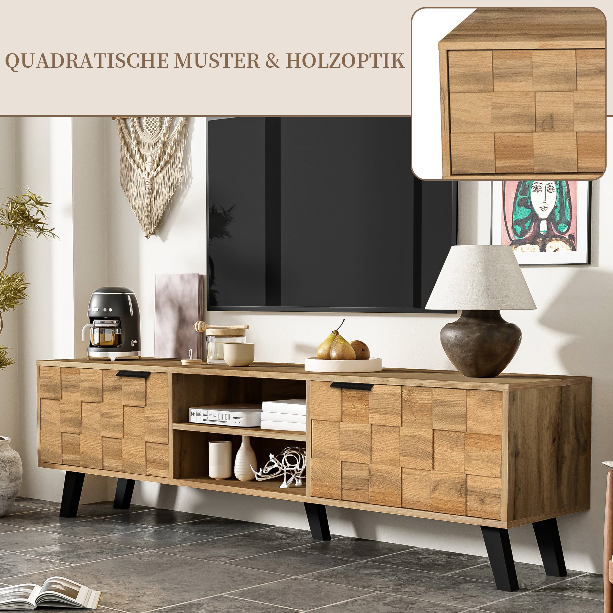 Stivoller TV-Lowboard mit Reicher Stauraum