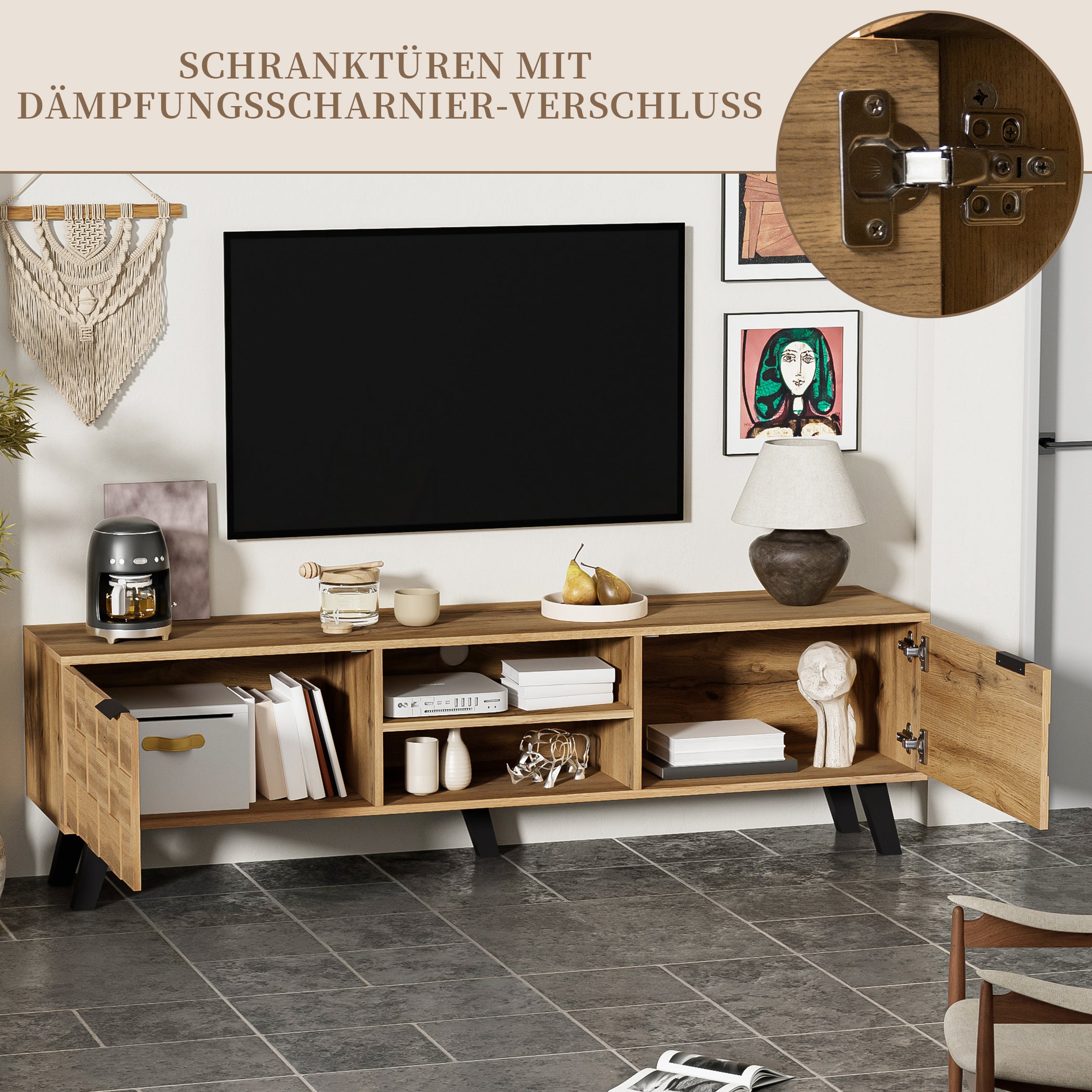 Stivoller TV-Lowboard mit Reicher Stauraum