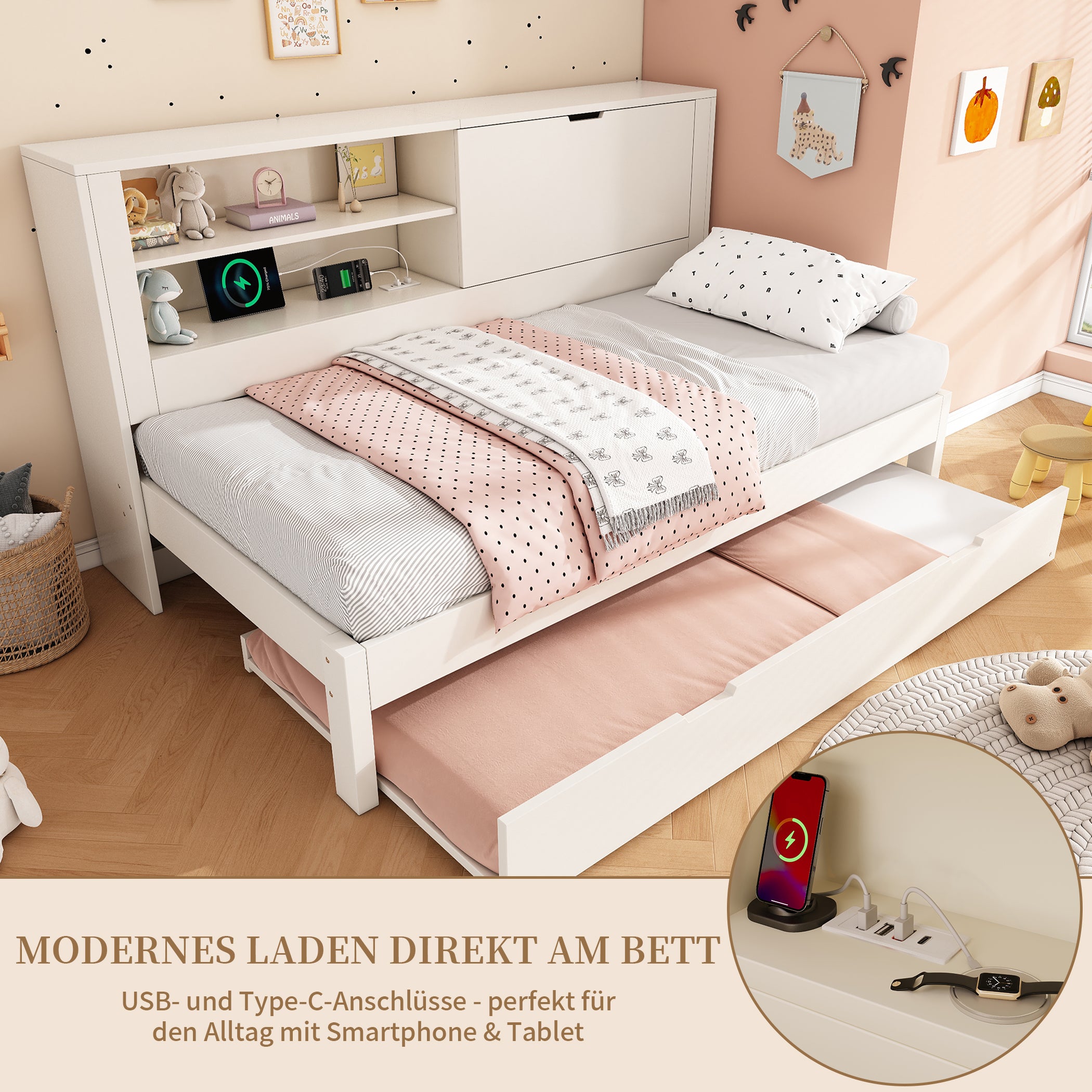 Daybett Holzbett mit Ausziehbett