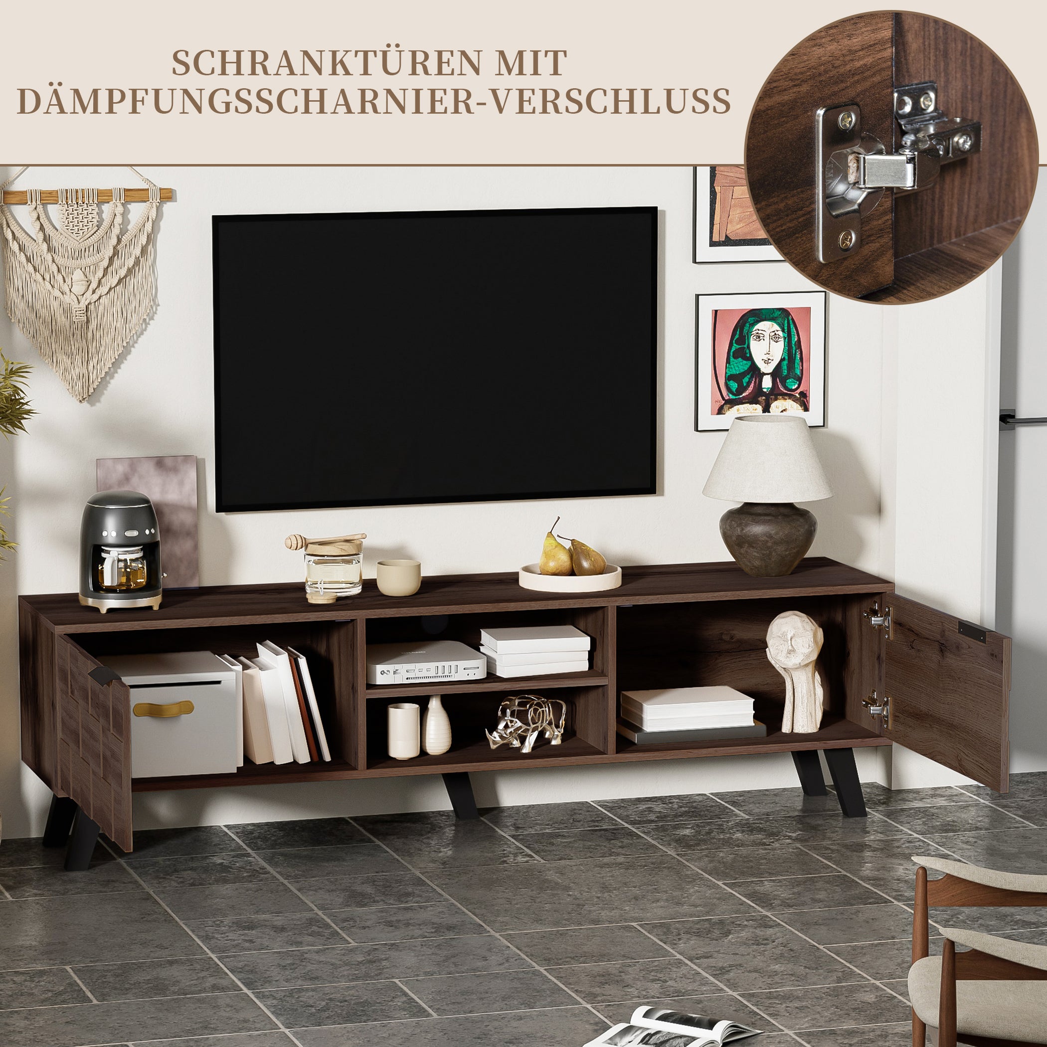 Stivoller TV-Lowboard mit Reicher Stauraum
