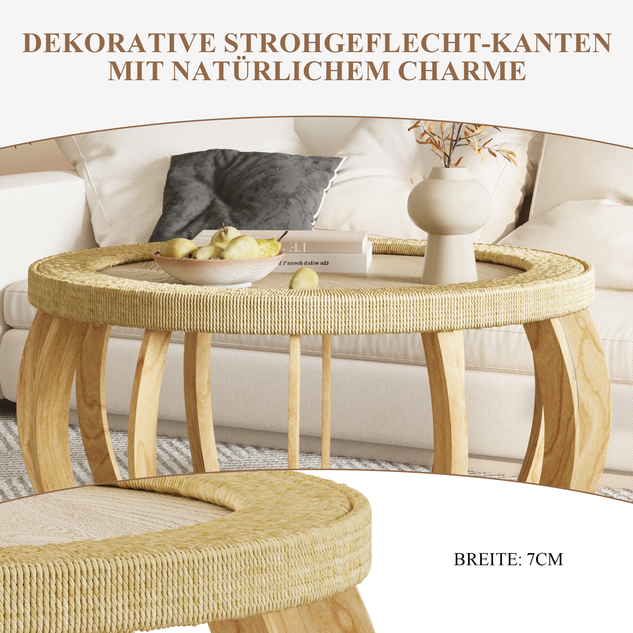 Runder Couchtisch mit Stauraum