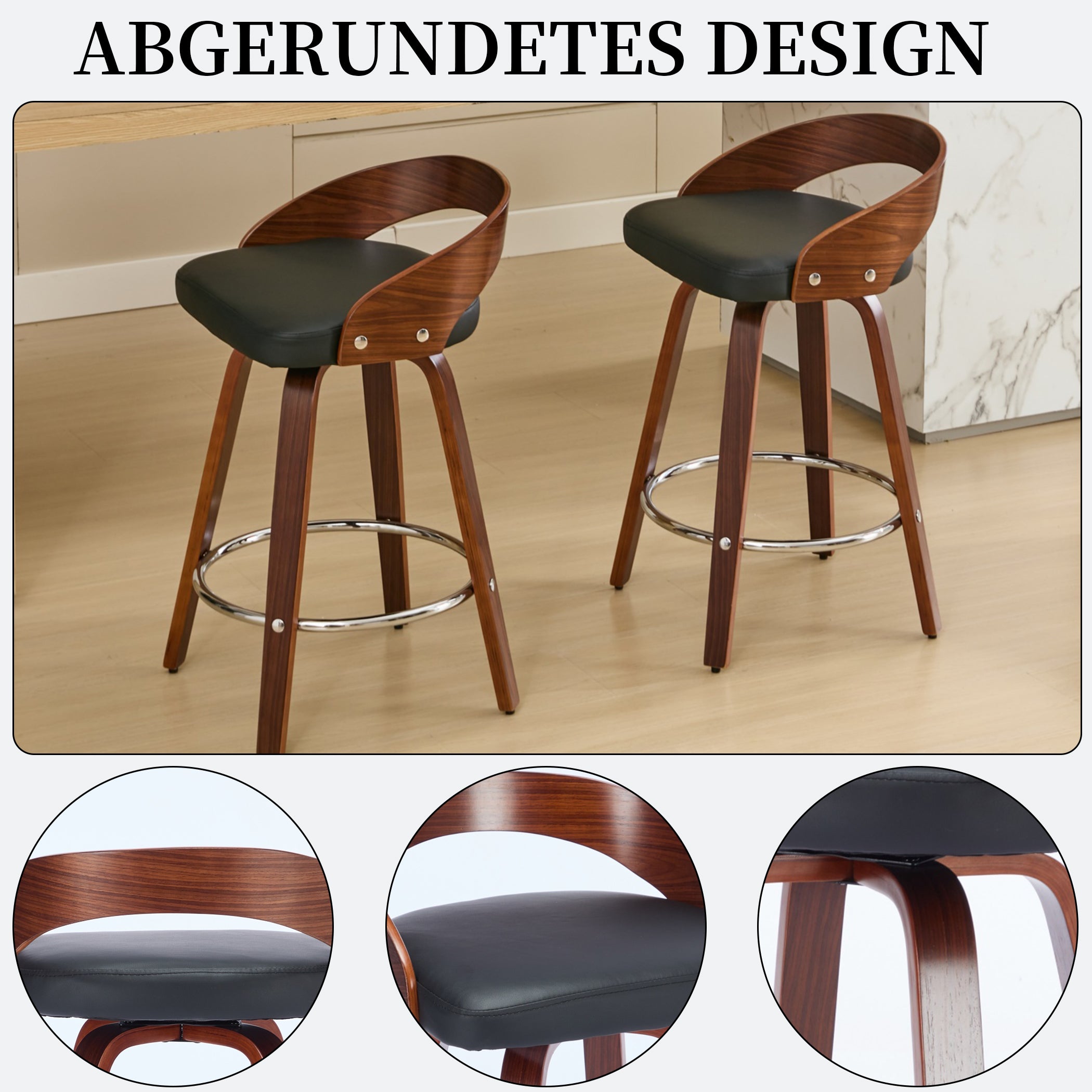 2er Set Barhocker mit Lehne