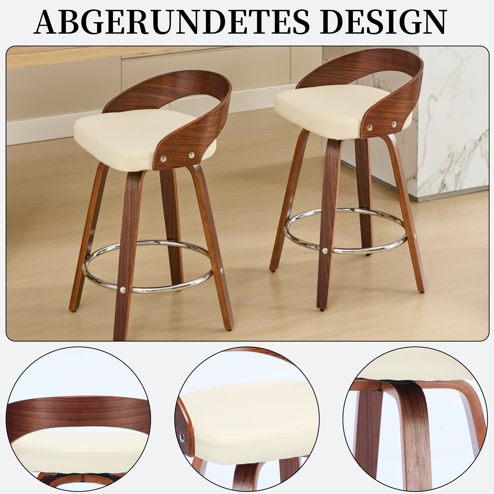 2er Set Barhocker mit Lehne