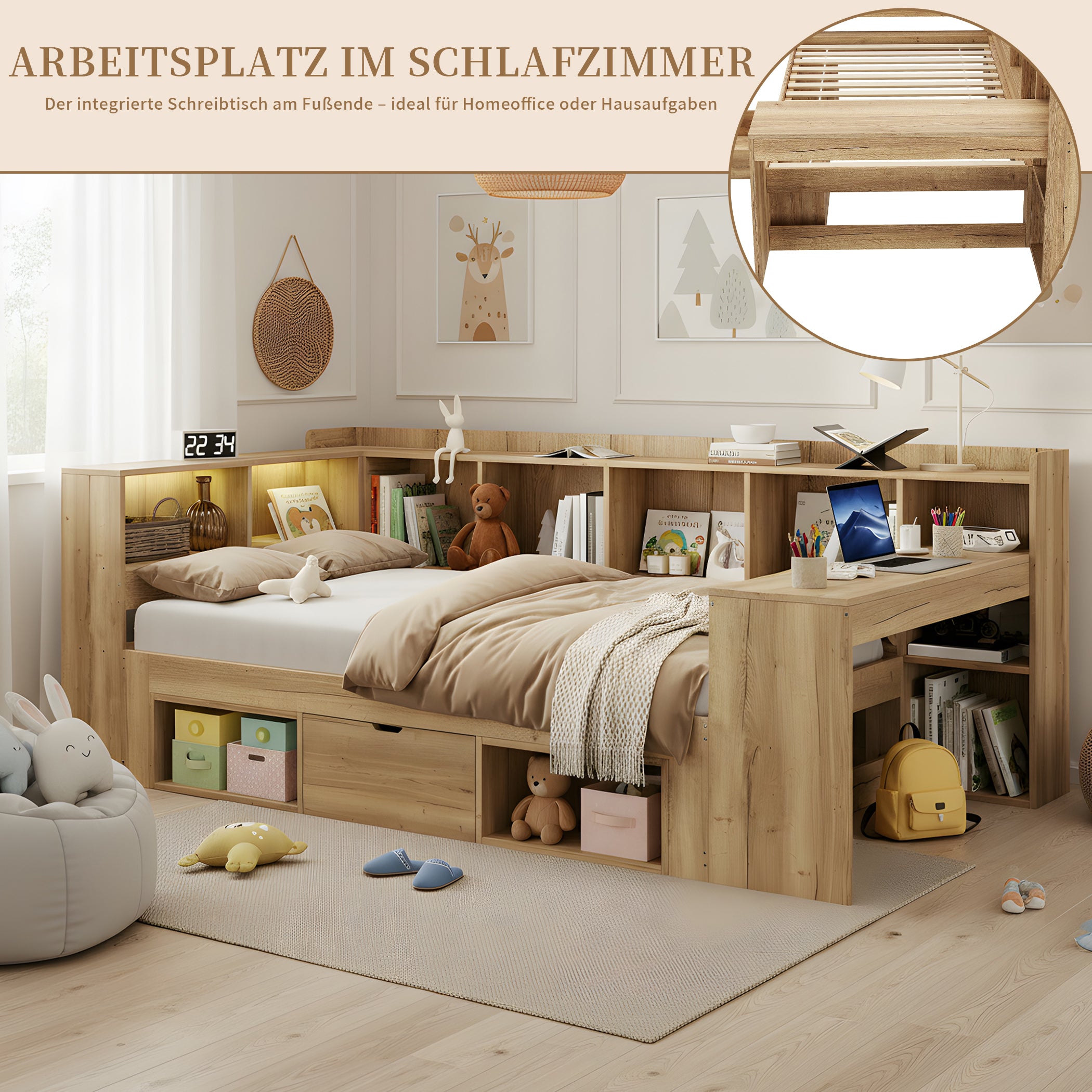 Daybett Holzbett mit Stauraum