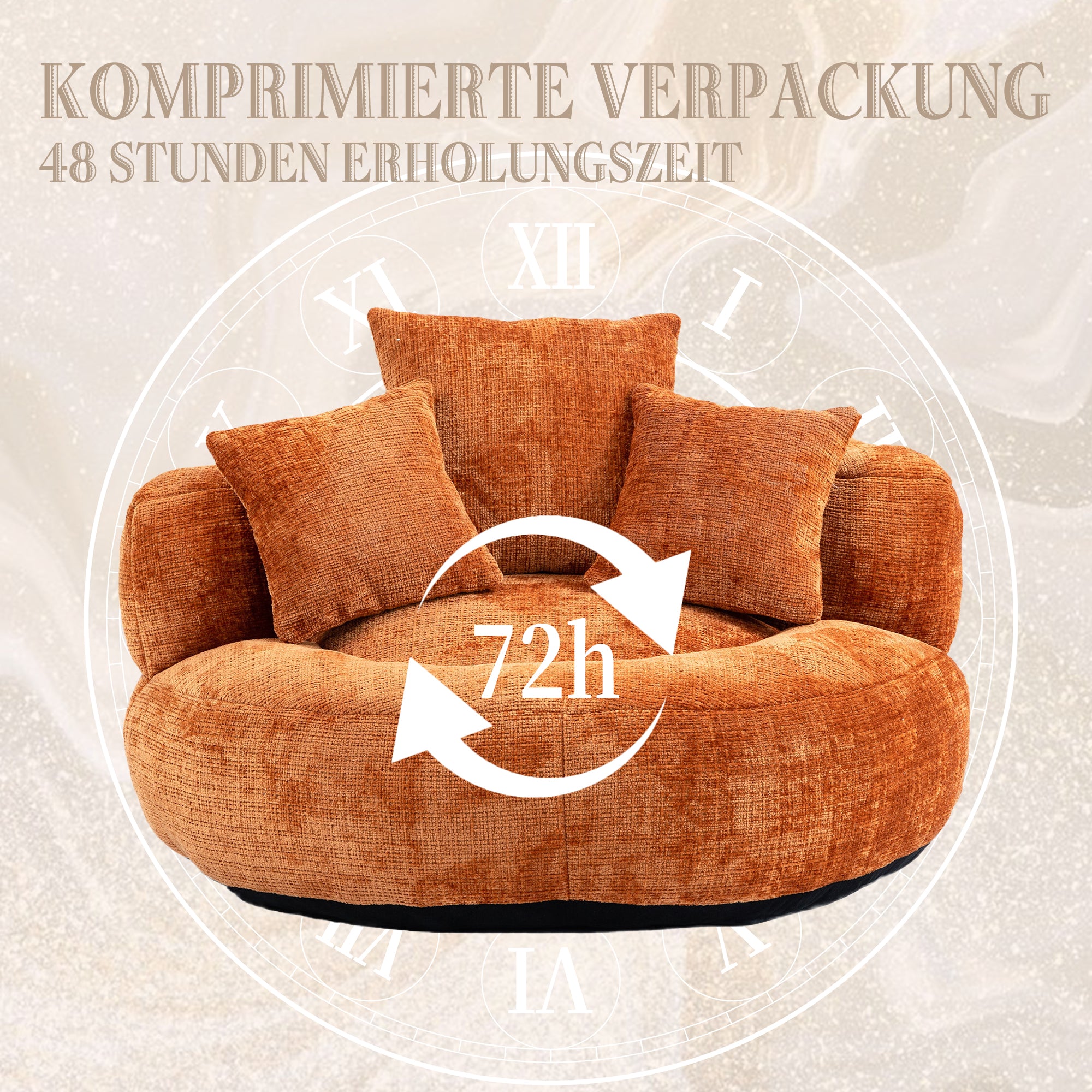 Sitzsack mit Unterstützend Rückenlehne und 3 Kissen