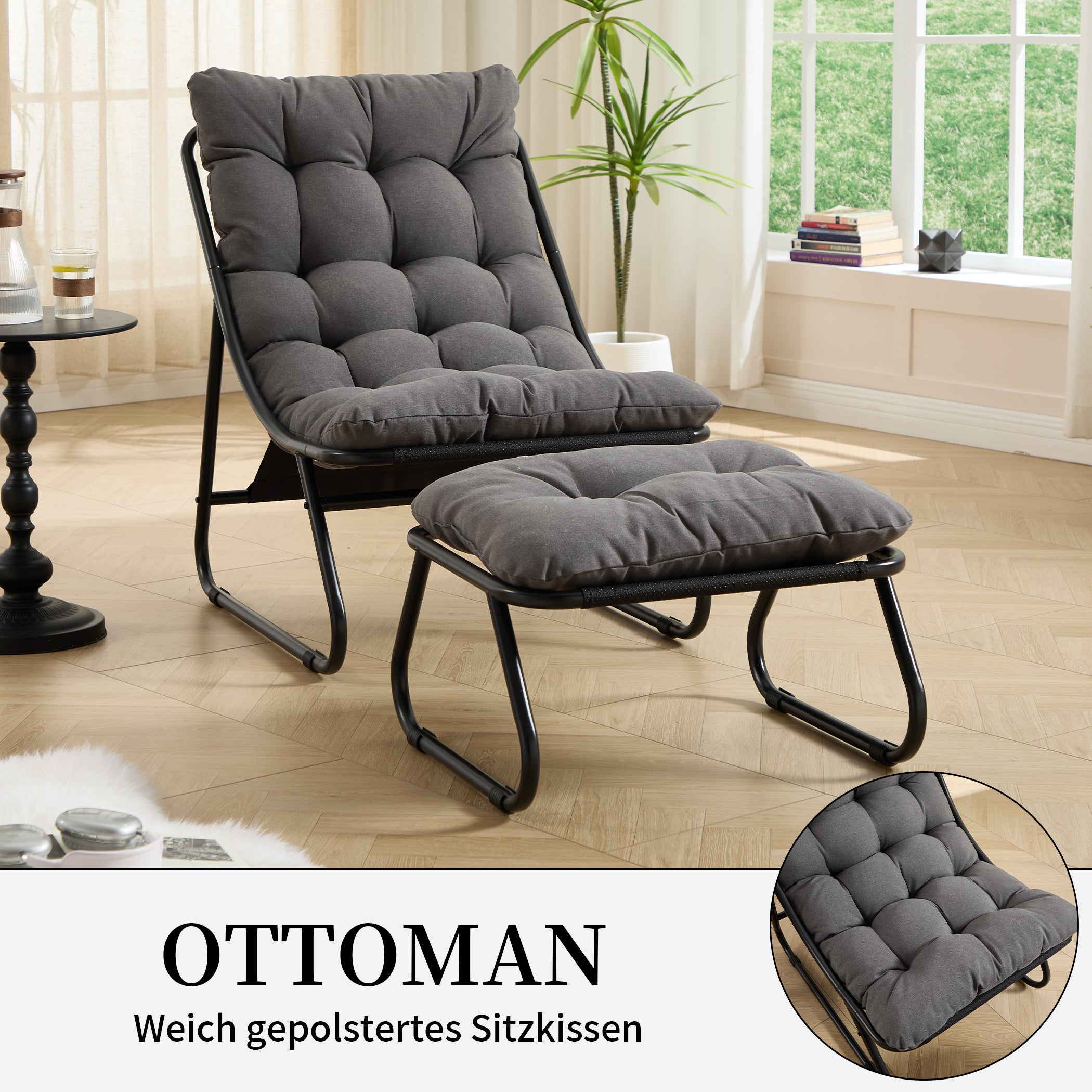 Loungesessel mit Ottoman