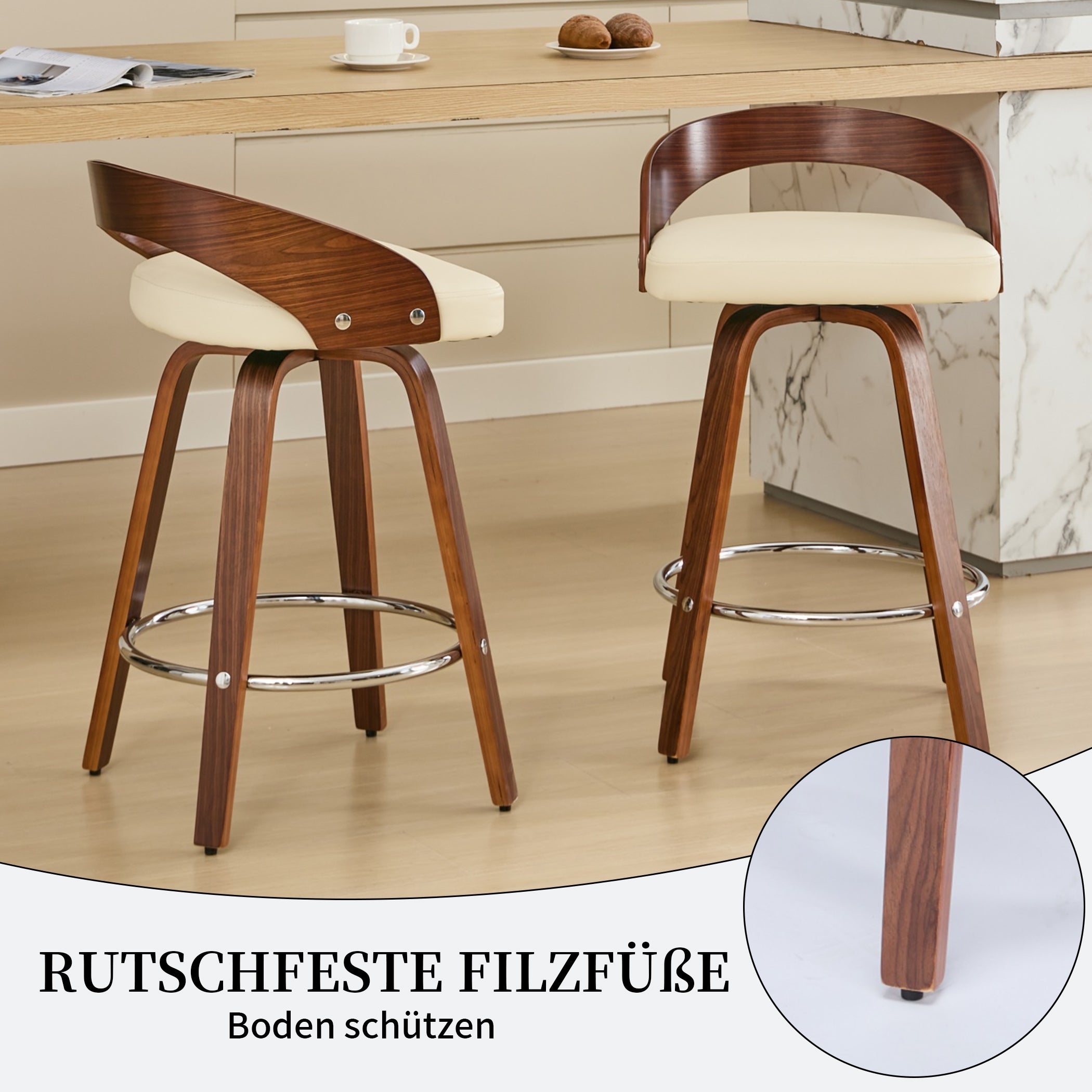 2er Set Barhocker mit Lehne