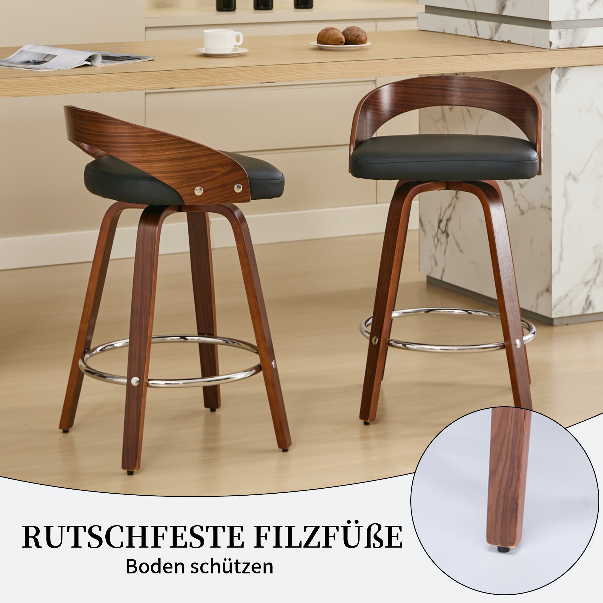2er Set Barhocker mit Lehne