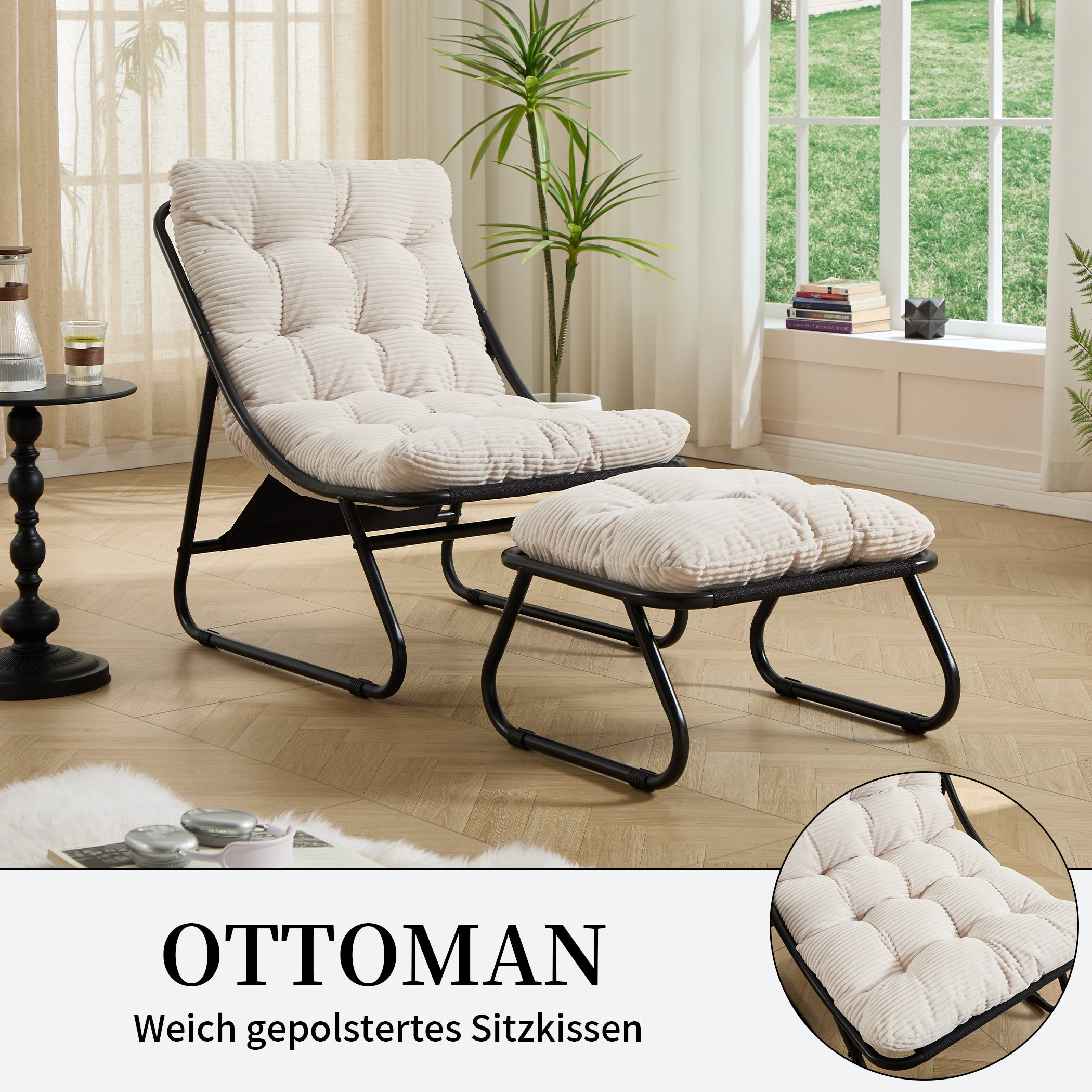 Loungesessel mit Ottoman