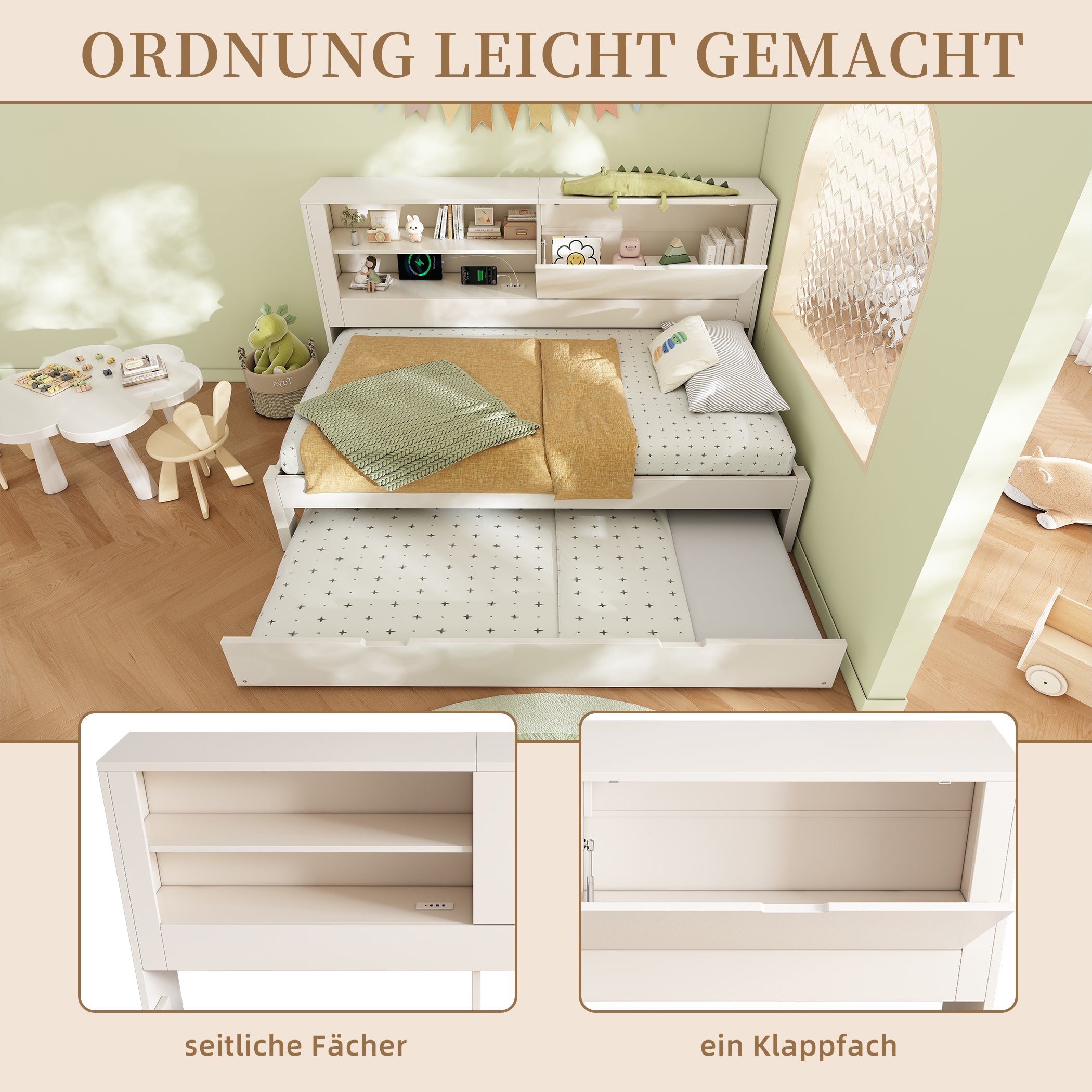 Daybett Holzbett mit Ausziehbett