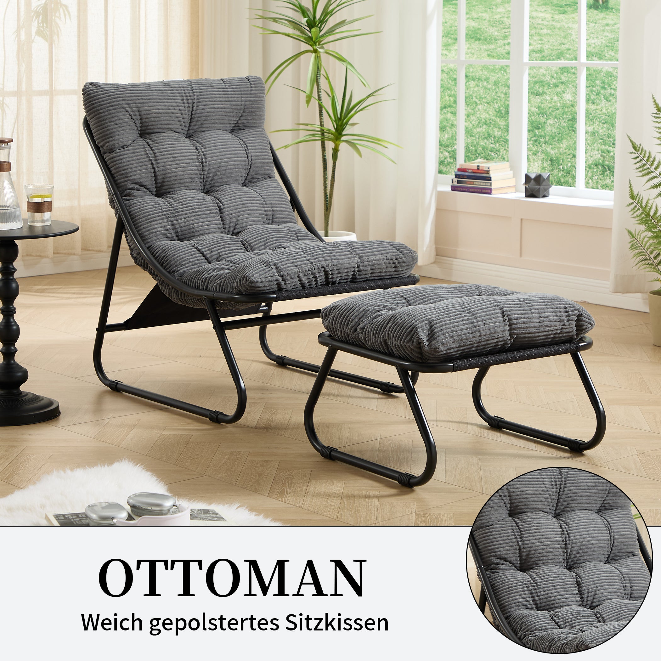 Loungesessel mit Ottoman